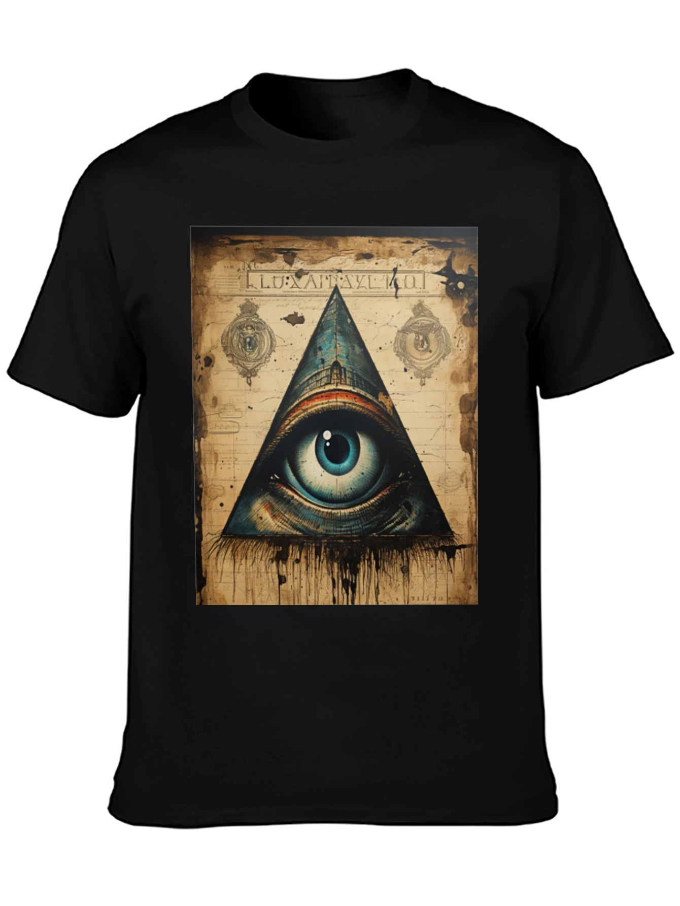 Black All Seeing Eye Graphic Tee view 3