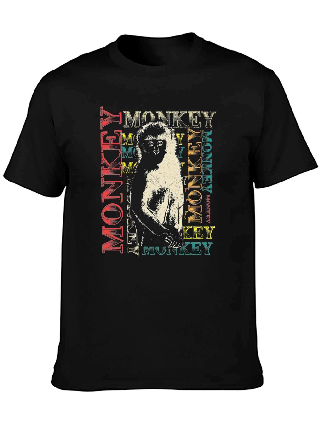 Black Monkey Graphic Print Black T-Shirt view 3