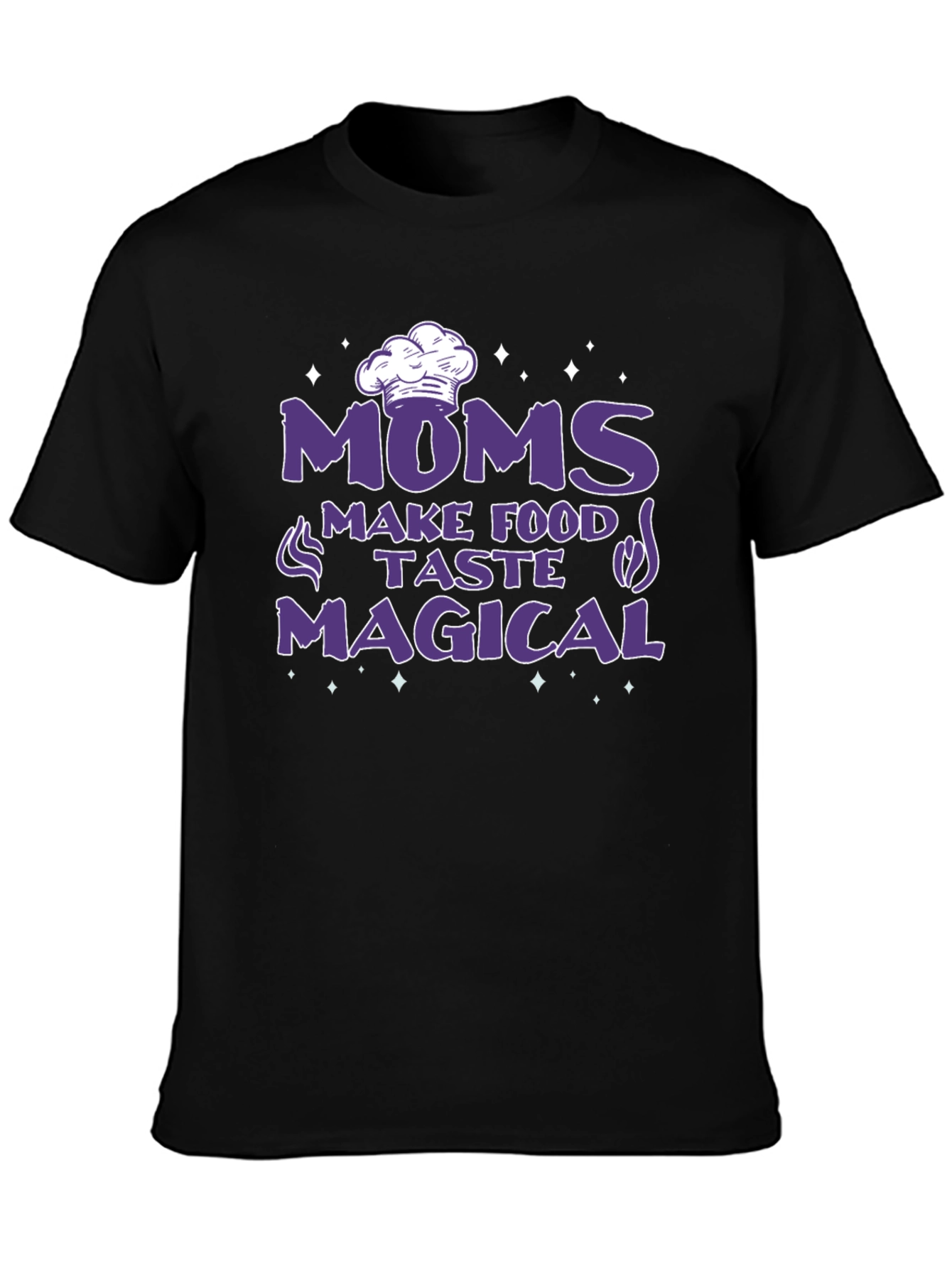 Black Moms Make Food Taste Magical Black T-Shirt view 3