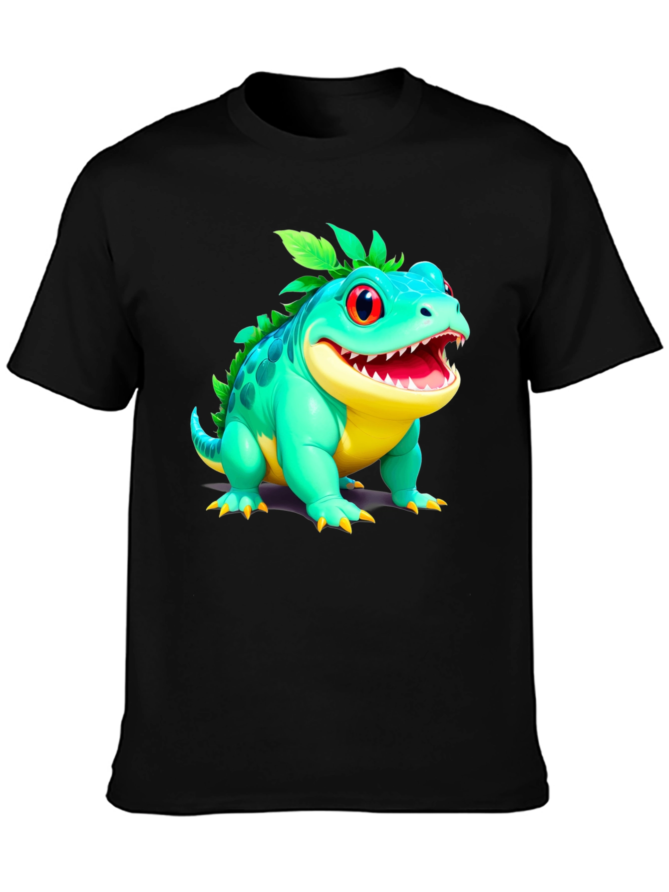 Black Cartoon Lizard Graphic Tee view 3