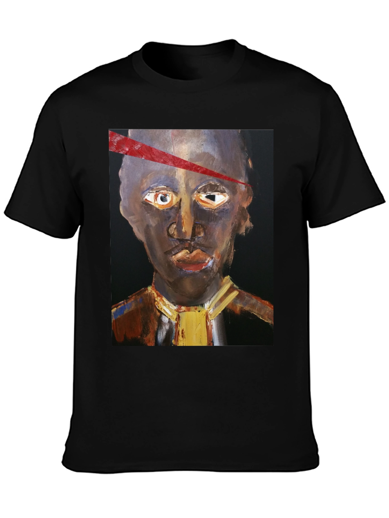 Black Abstract Face Graphic Tee view 3