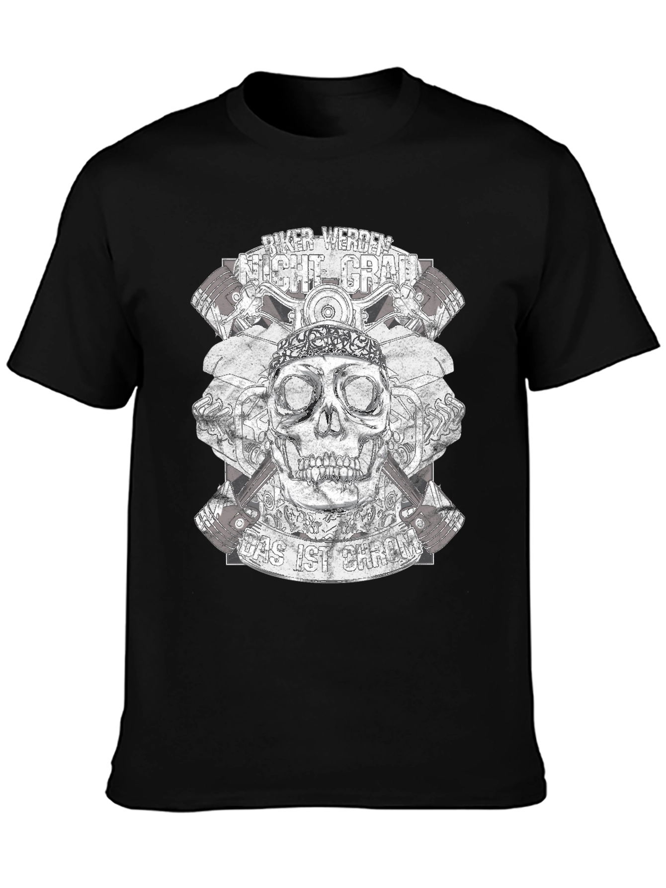 Black Biker Werden Night Grab Black T-Shirt view 3