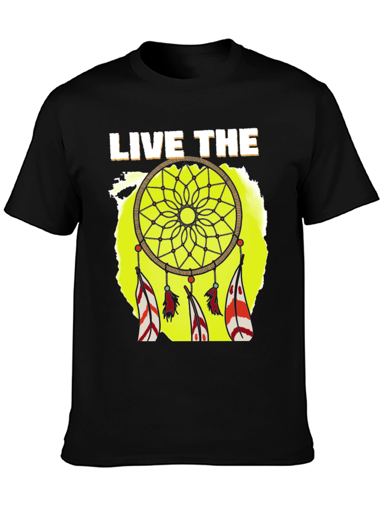 Black Live the Dreamcatcher T-Shirt - Black view 3