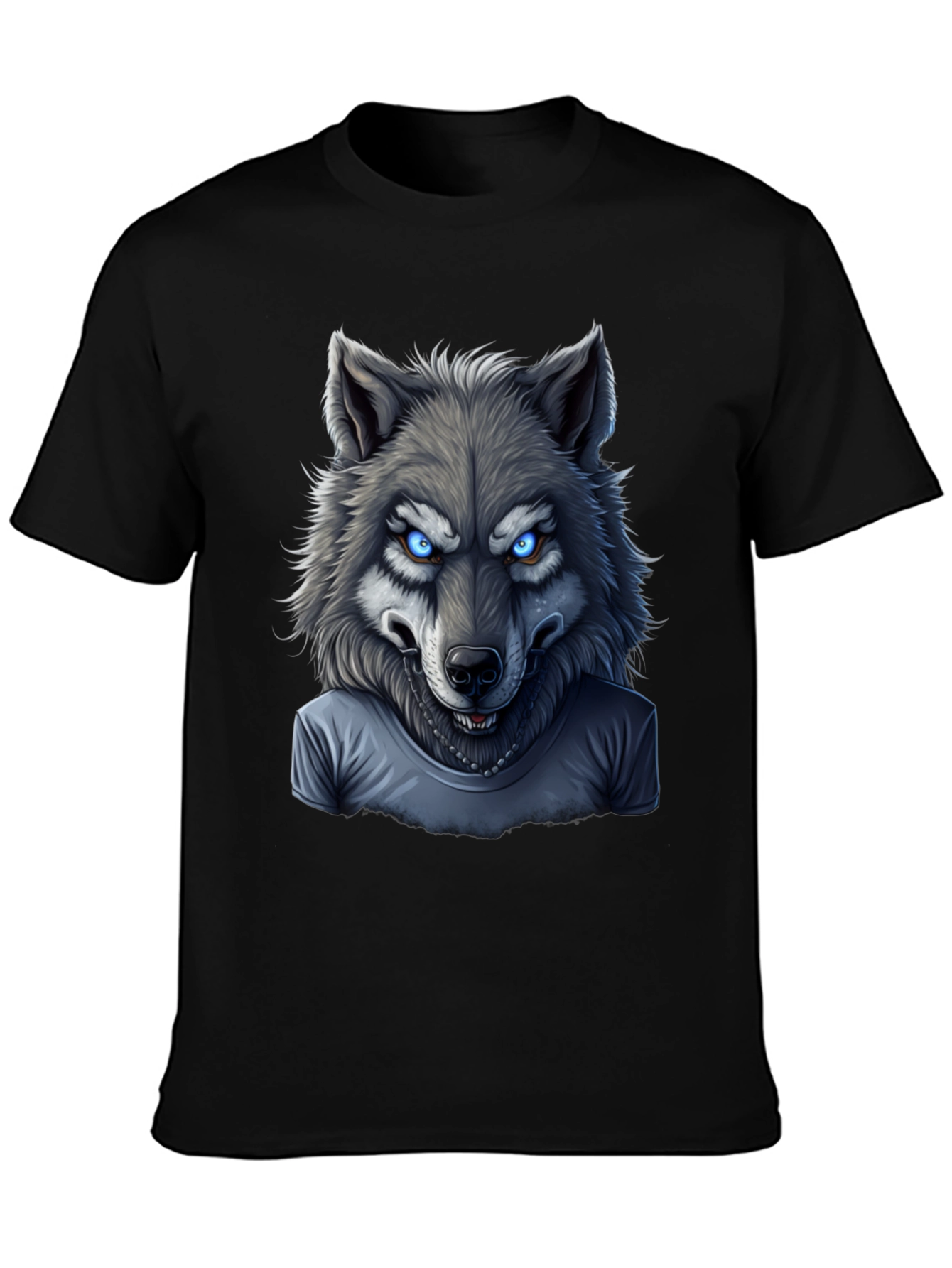 Black Wolf T-Shirt: Fierce Graphic Tee view 3