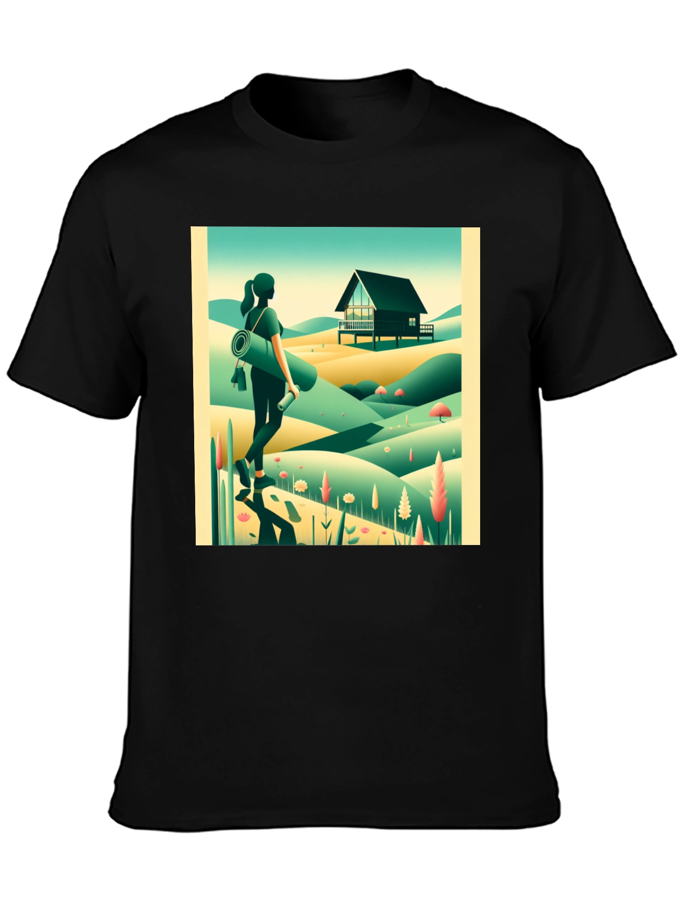 Black Nature Retreat Graphic Tee - Relaxed Comfort view 3