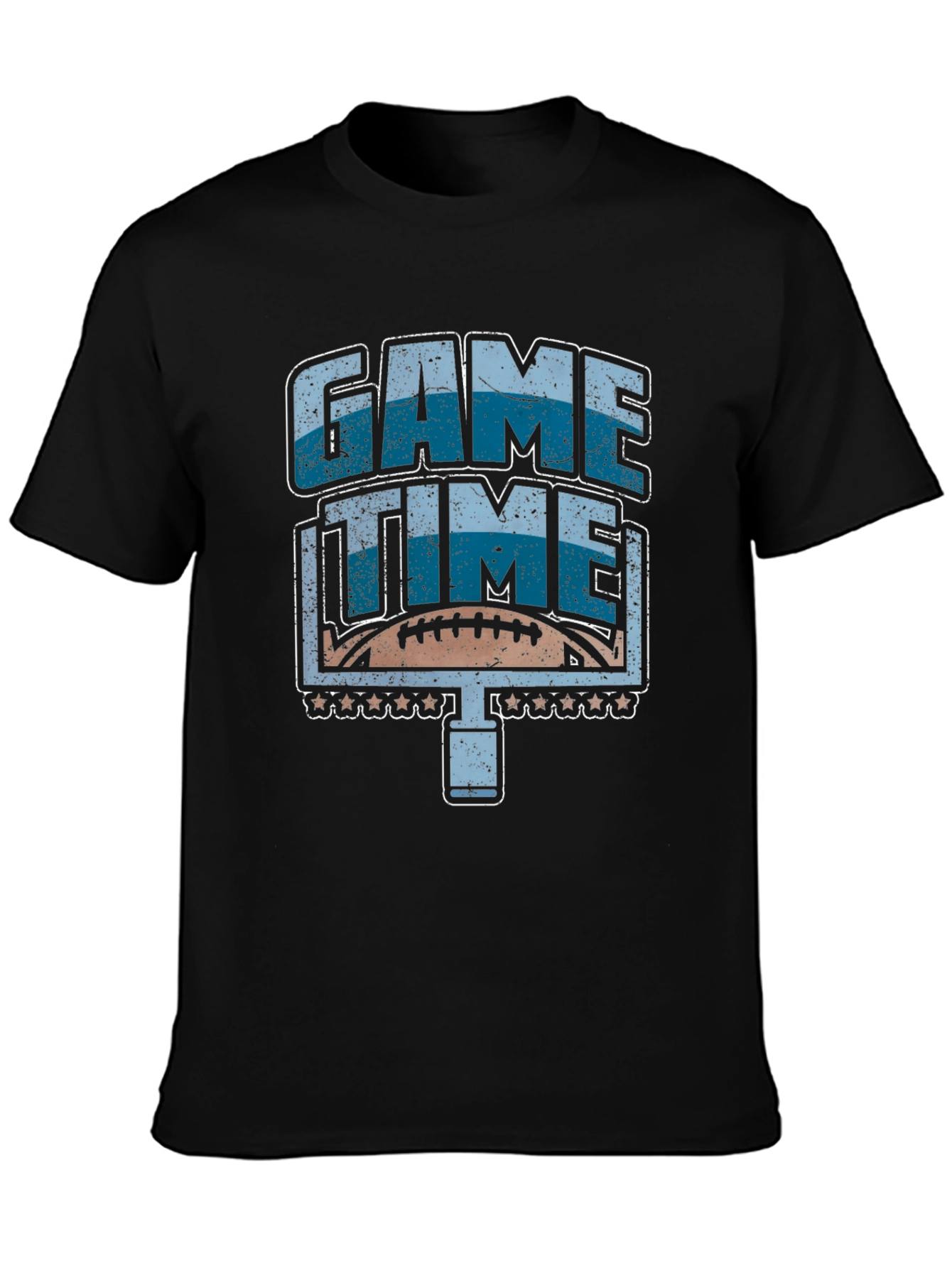Black Game Time Football Graphic T-Shirt view 3
