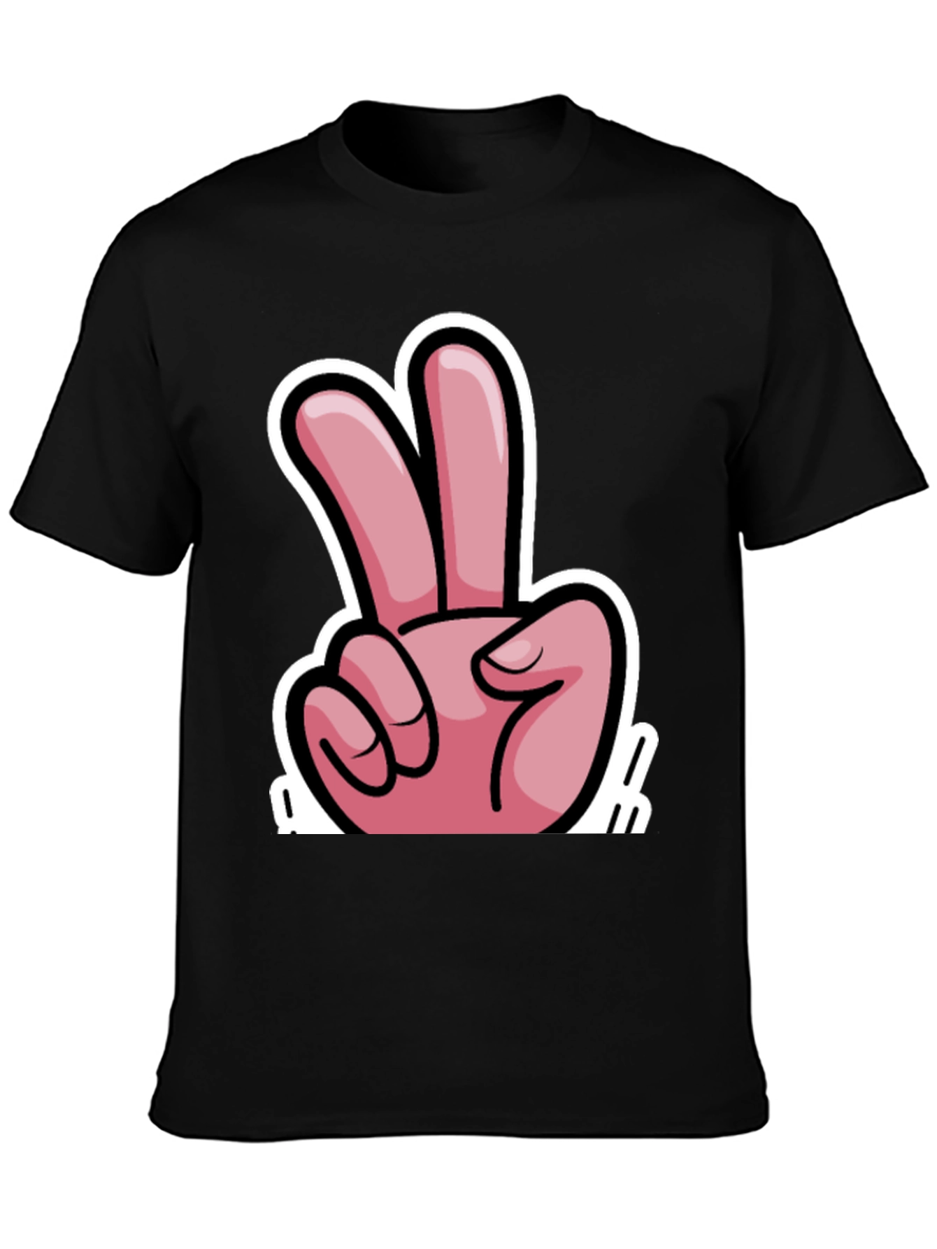 Black Peace Sign Graphic T-Shirt - Black view 3