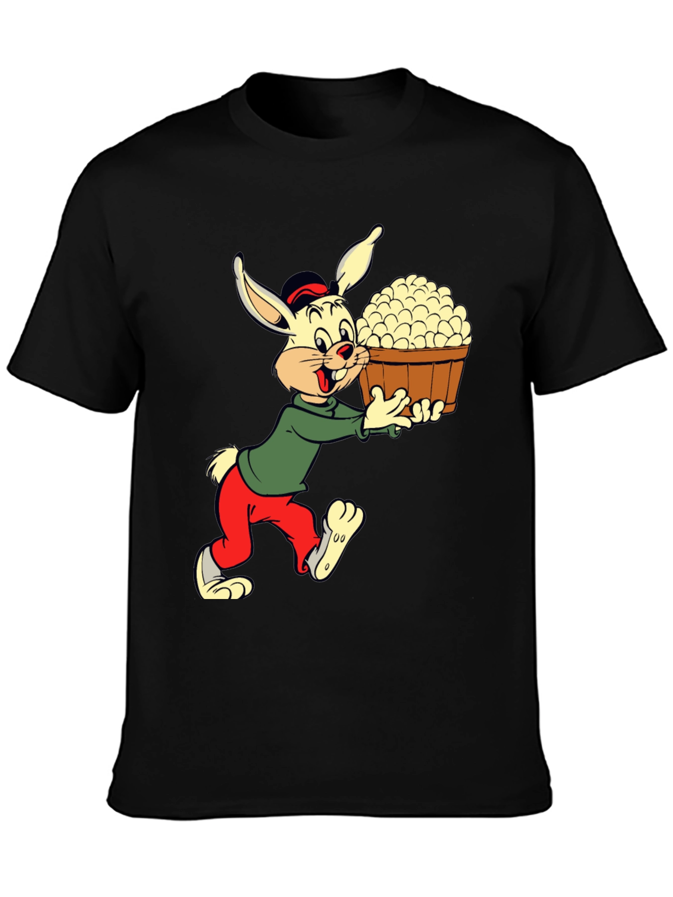 Black Cartoon Rabbit T-Shirt view 3