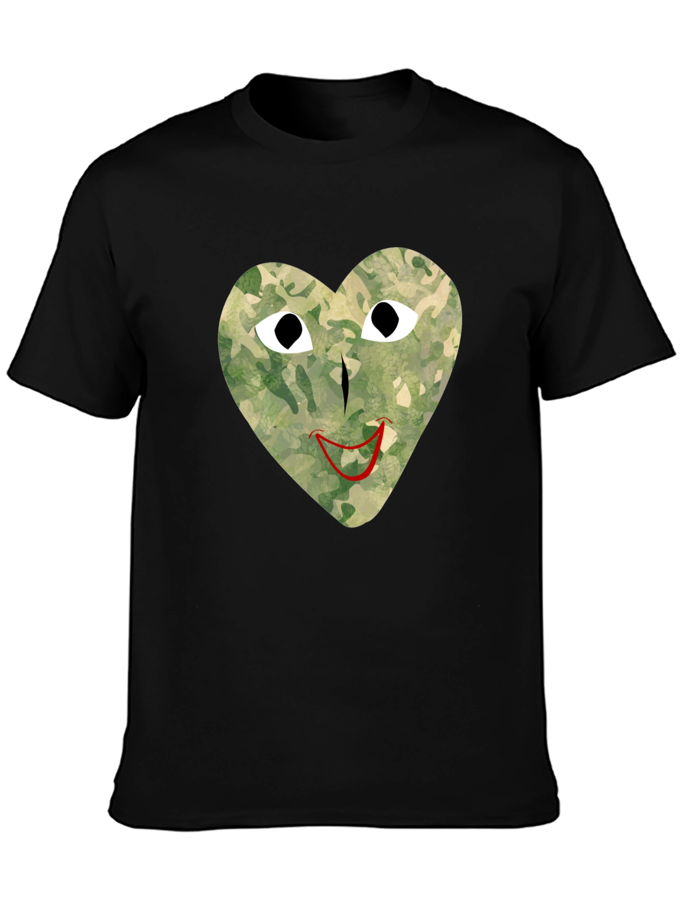 Black Camo Heart Graphic Tee - Unique Streetwear Style view 3