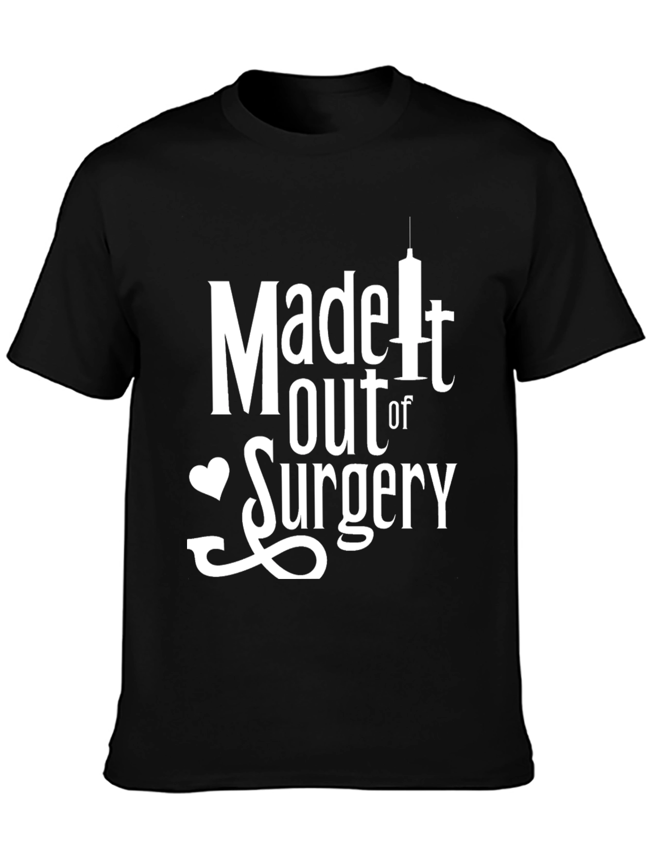 Black Made it Out of Surgery T-Shirt - Unique Recovery Gift view 3