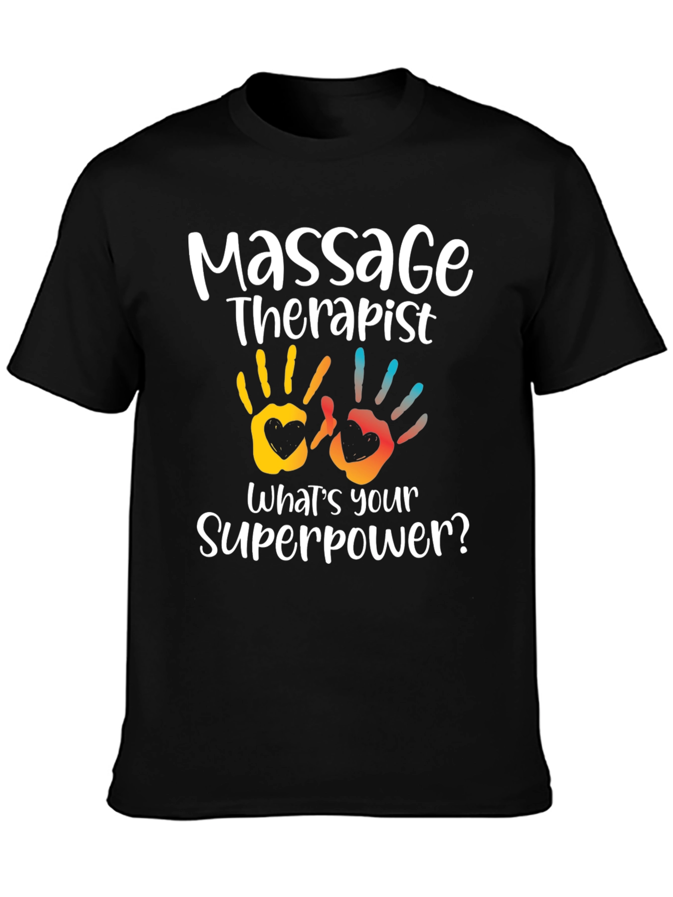 Black Massage Therapist Superpower T-Shirt view 3