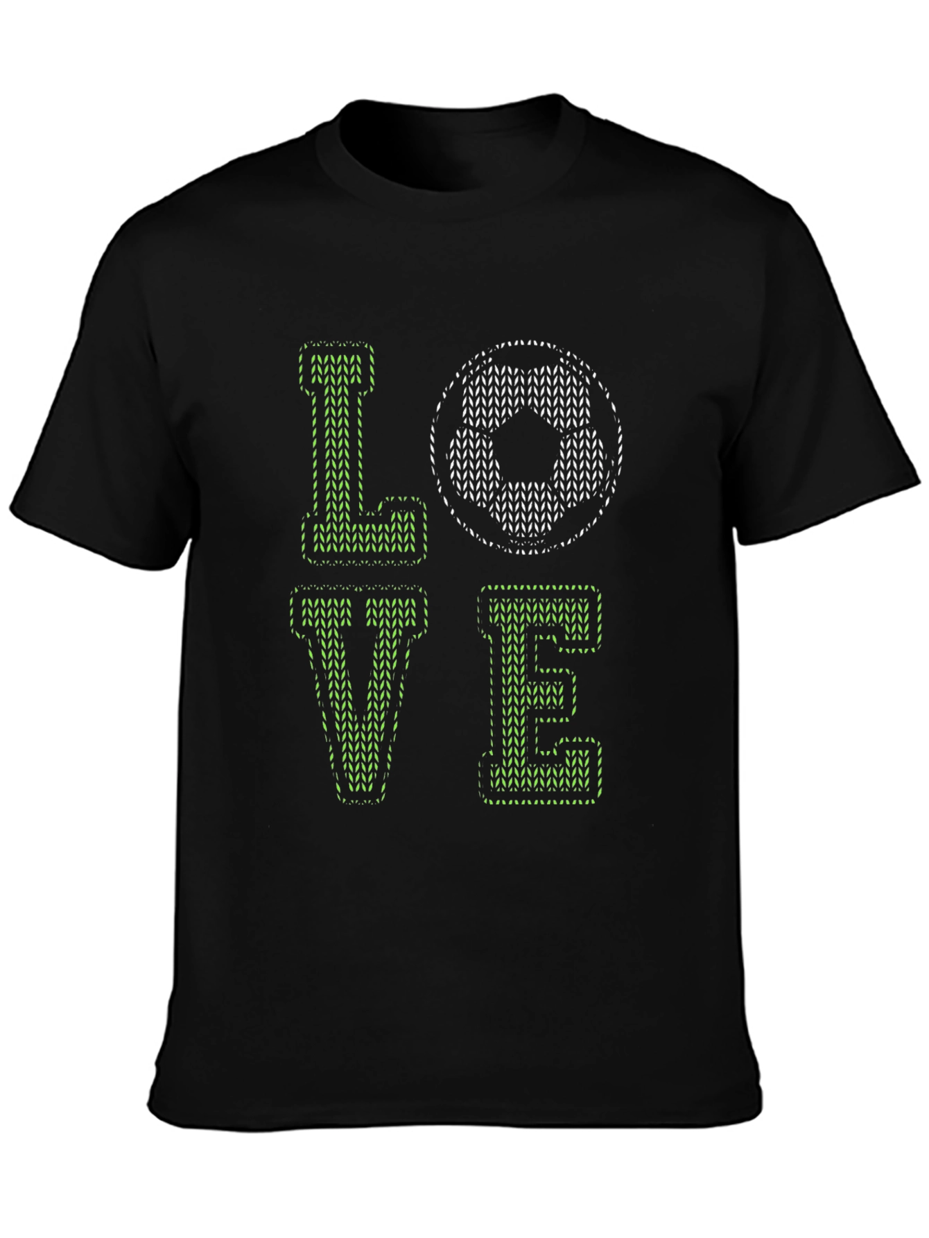Black Love Soccer Graphic Black T-Shirt view 3