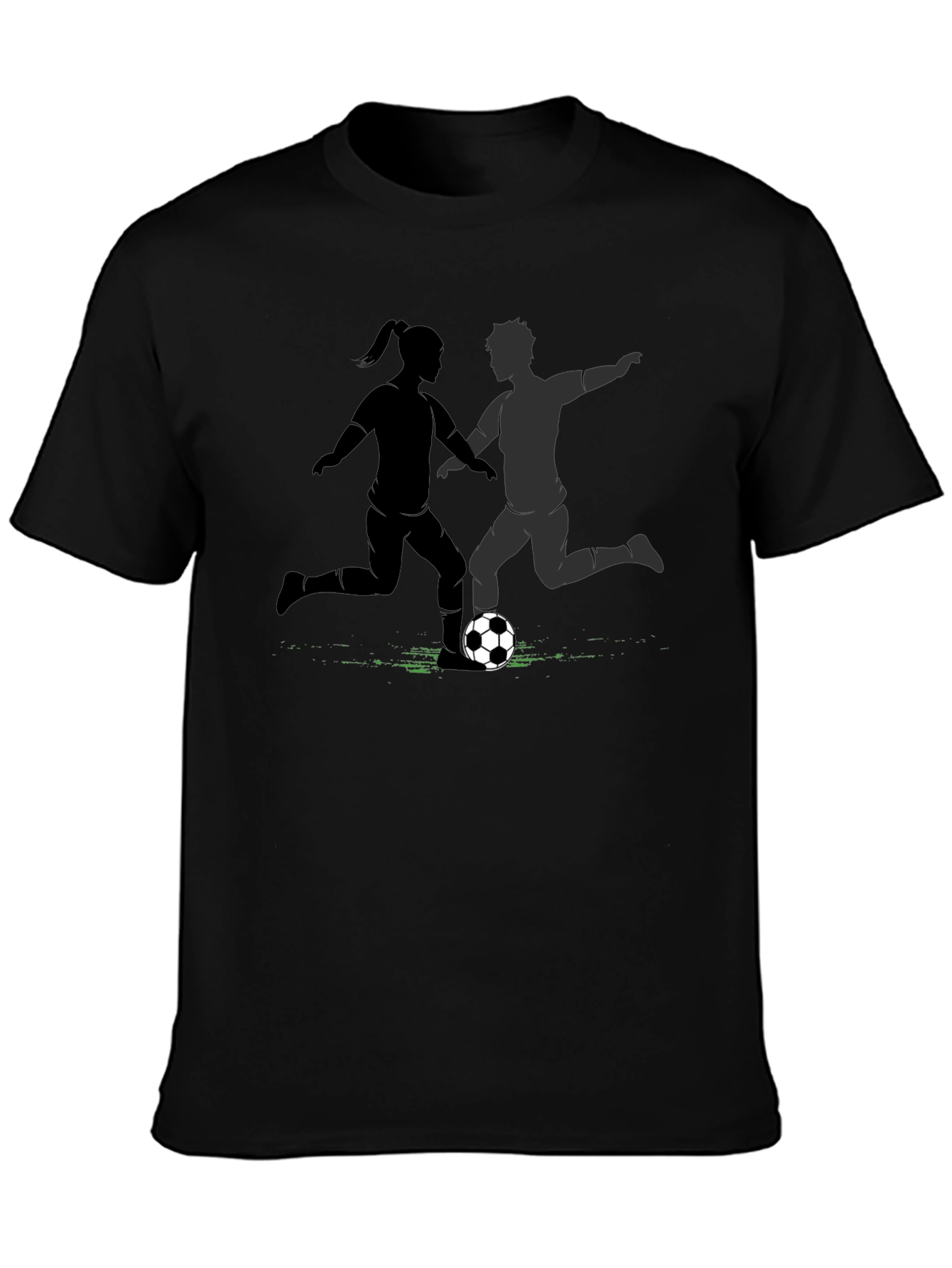 Black Soccer Player Graphic Tee - Unisex Black T-Shirt view 3