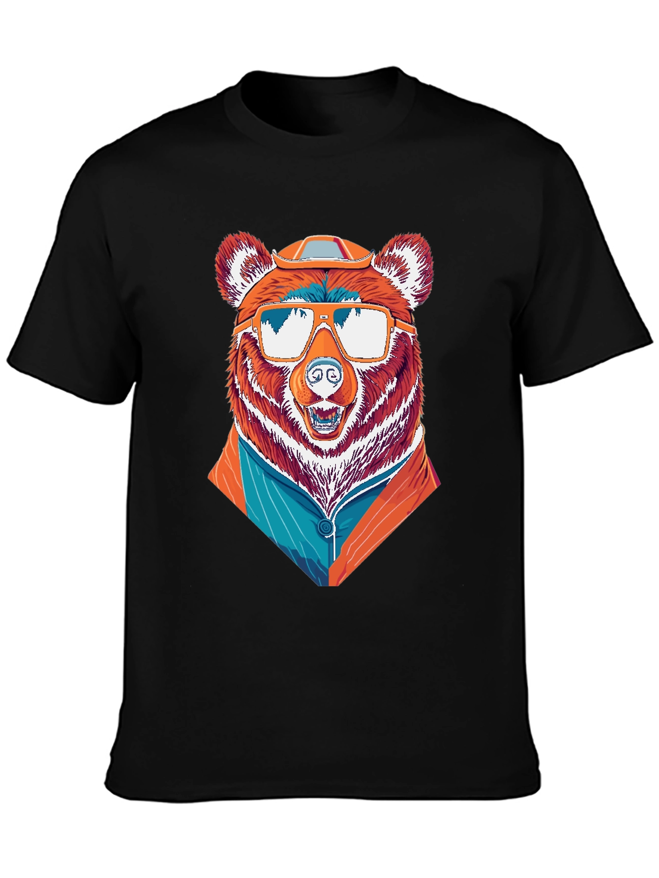 Black Cool Bear T-Shirt - Unique Graphic Tee view 3