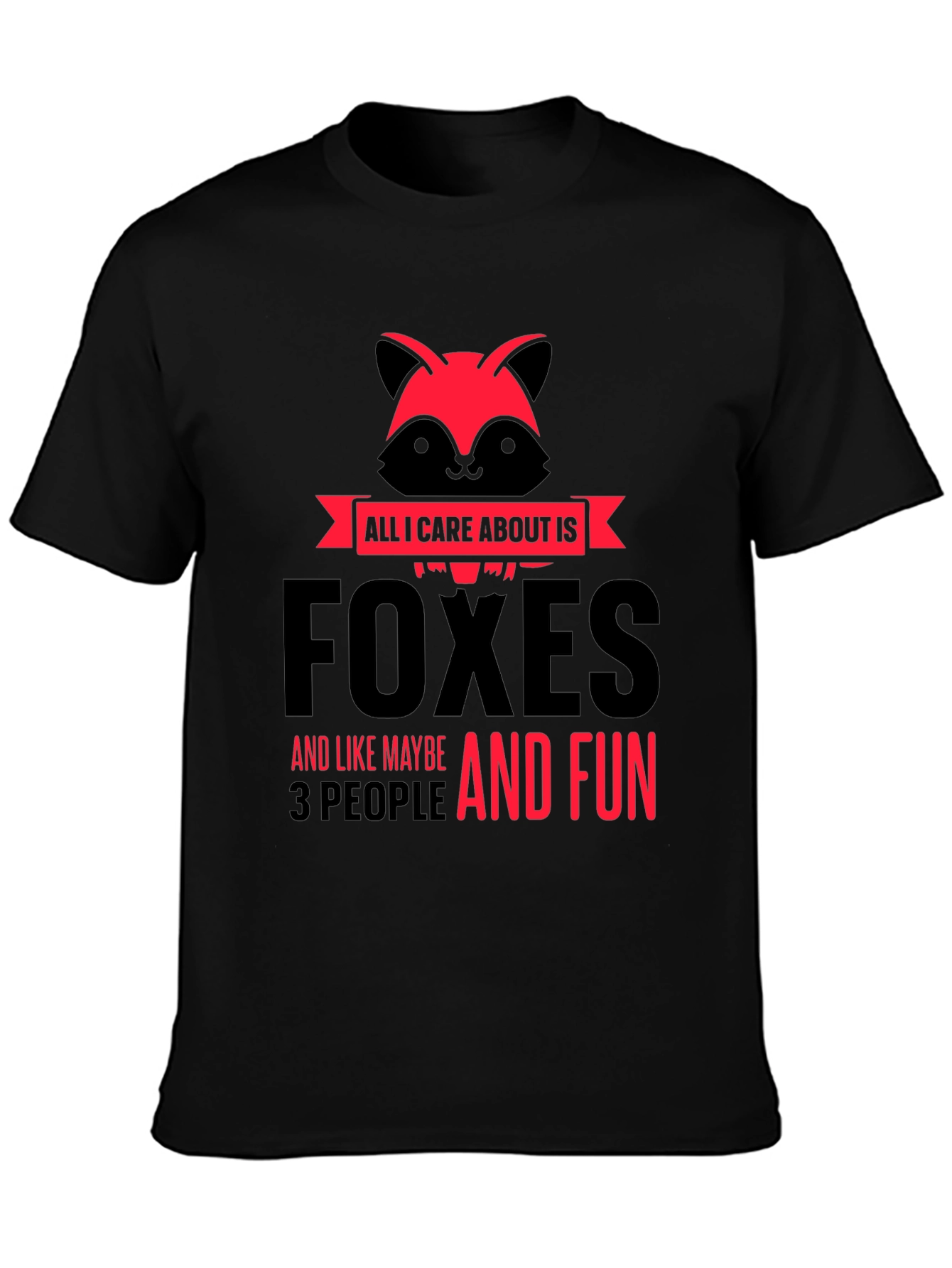 Black Foxes And Fun Graphic T-Shirt view 3