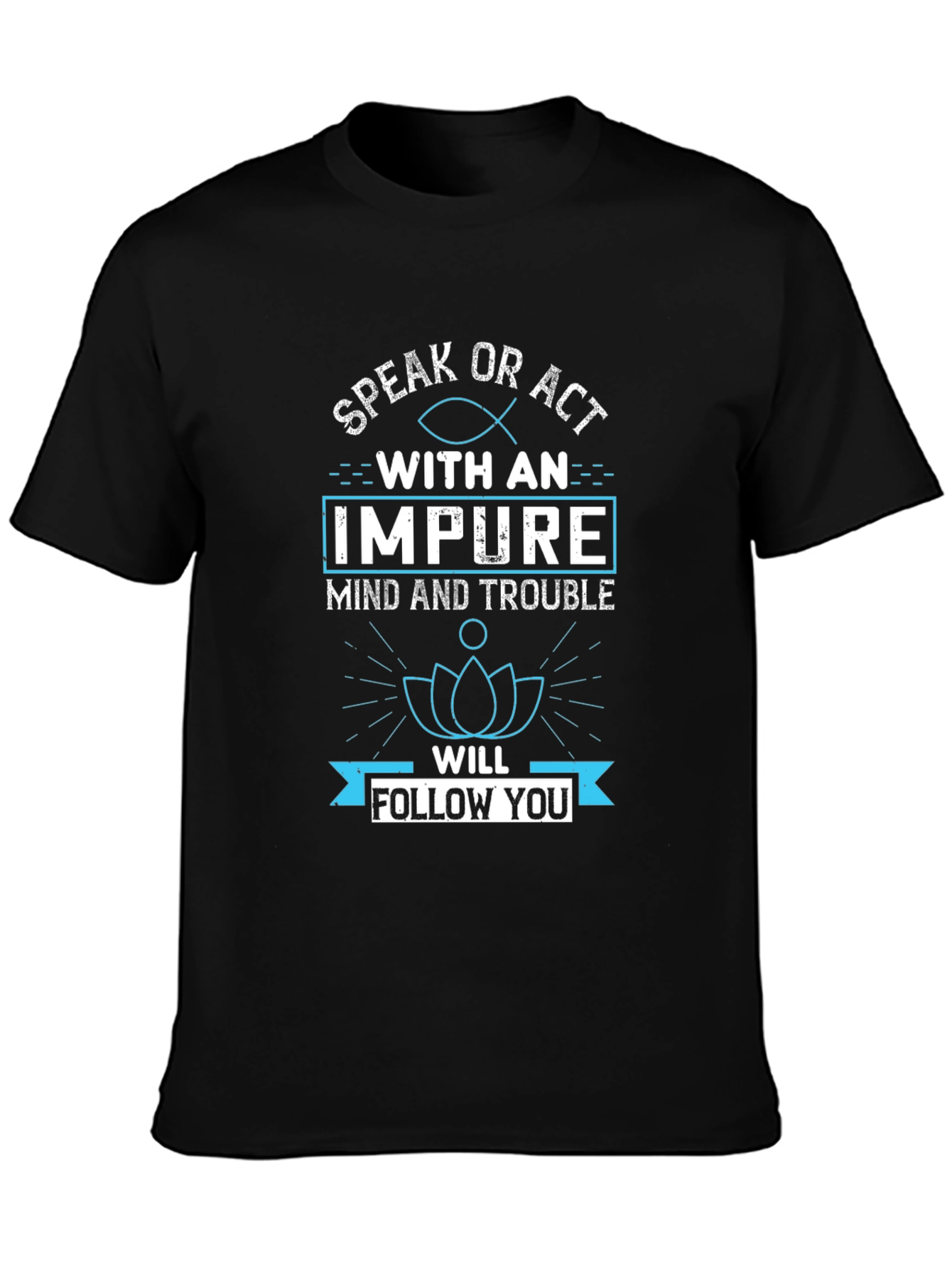 Black Impure Mind & Trouble T-Shirt - Graphic Tee view 3