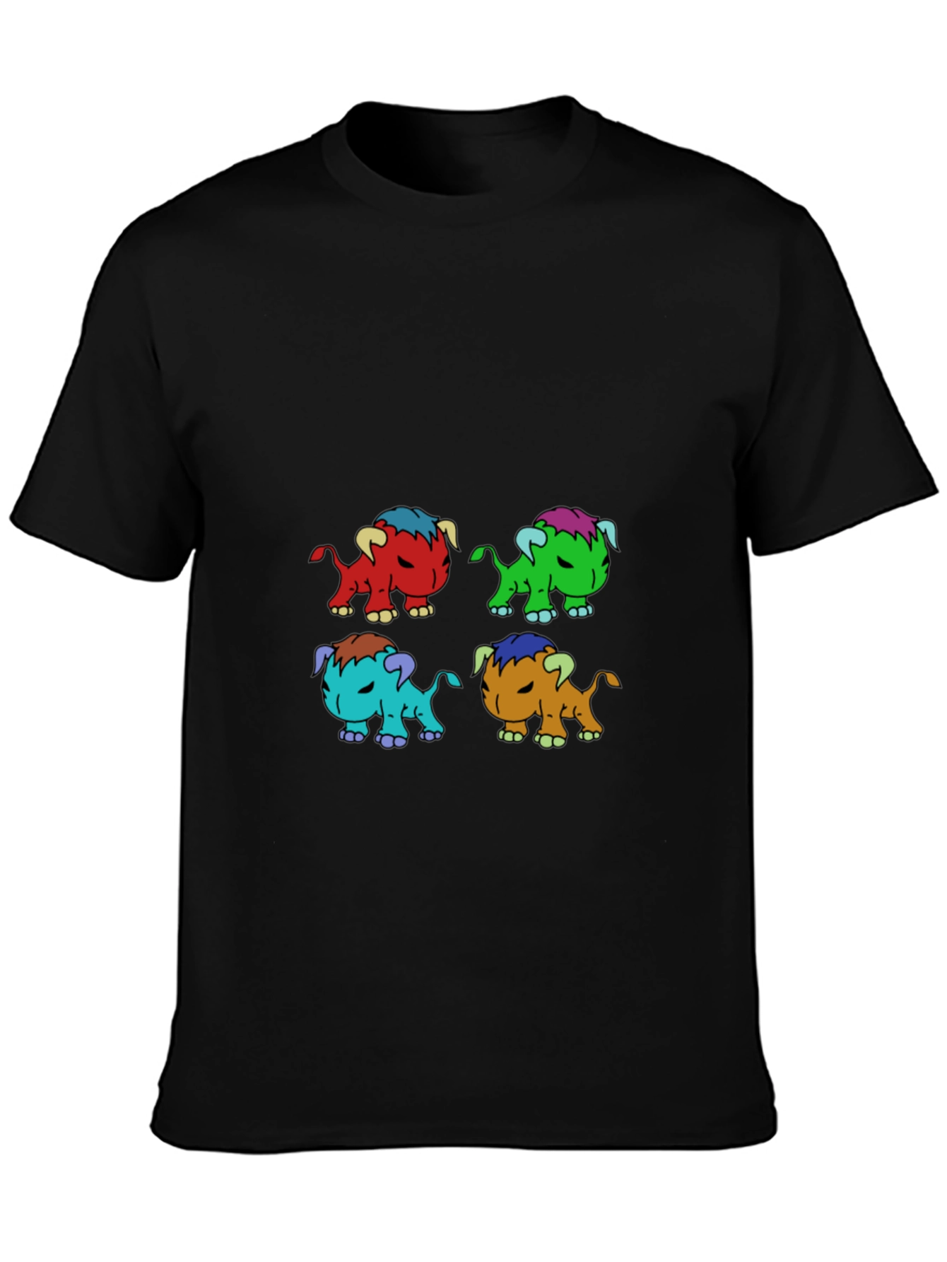 Black Monster Bull T-Shirt - Unique Cartoon Graphic Tee view 3