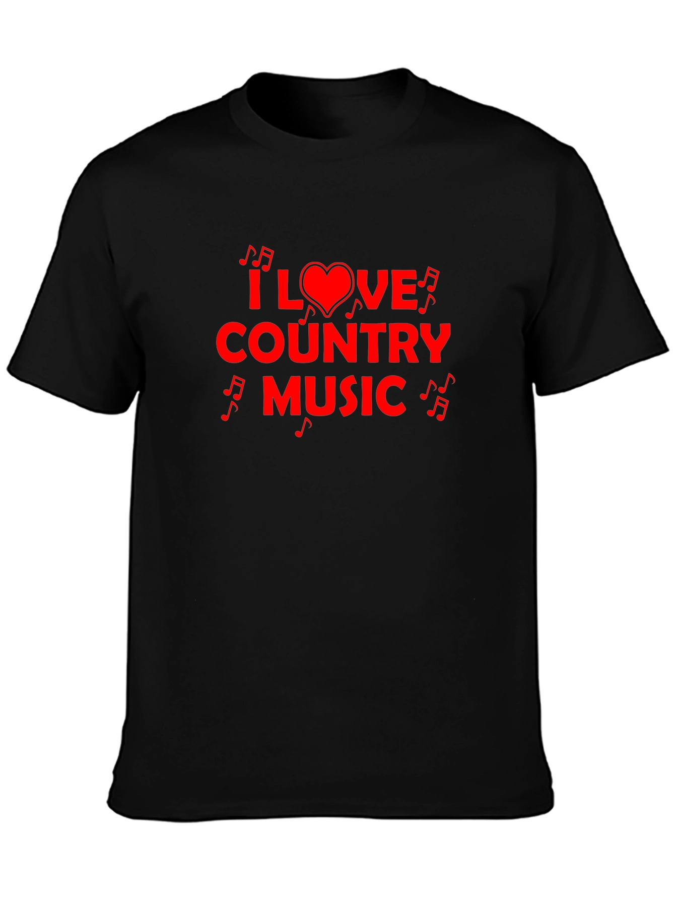 Black I Love Country Music T-Shirt view 3