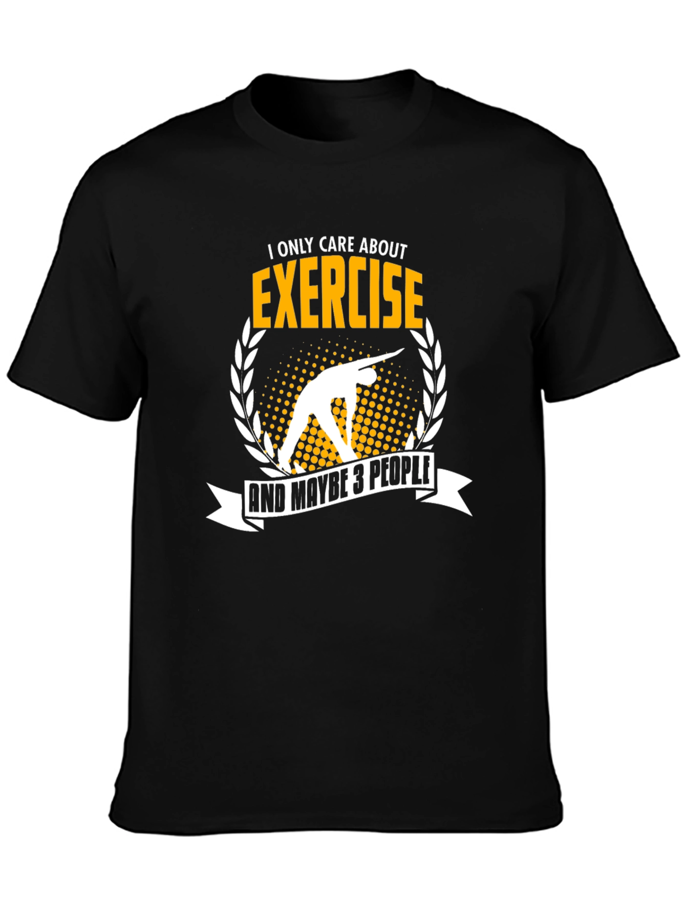 Black Exercise Lover T-Shirt: Funny Gym Workout Tee view 3