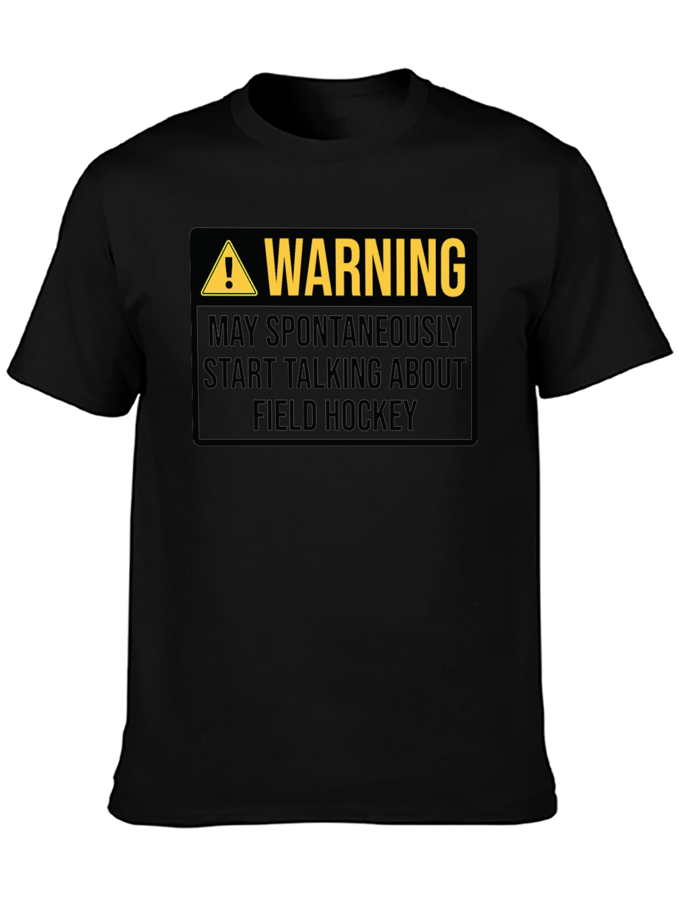 Black Field Hockey Warning Graphic T-Shirt view 3