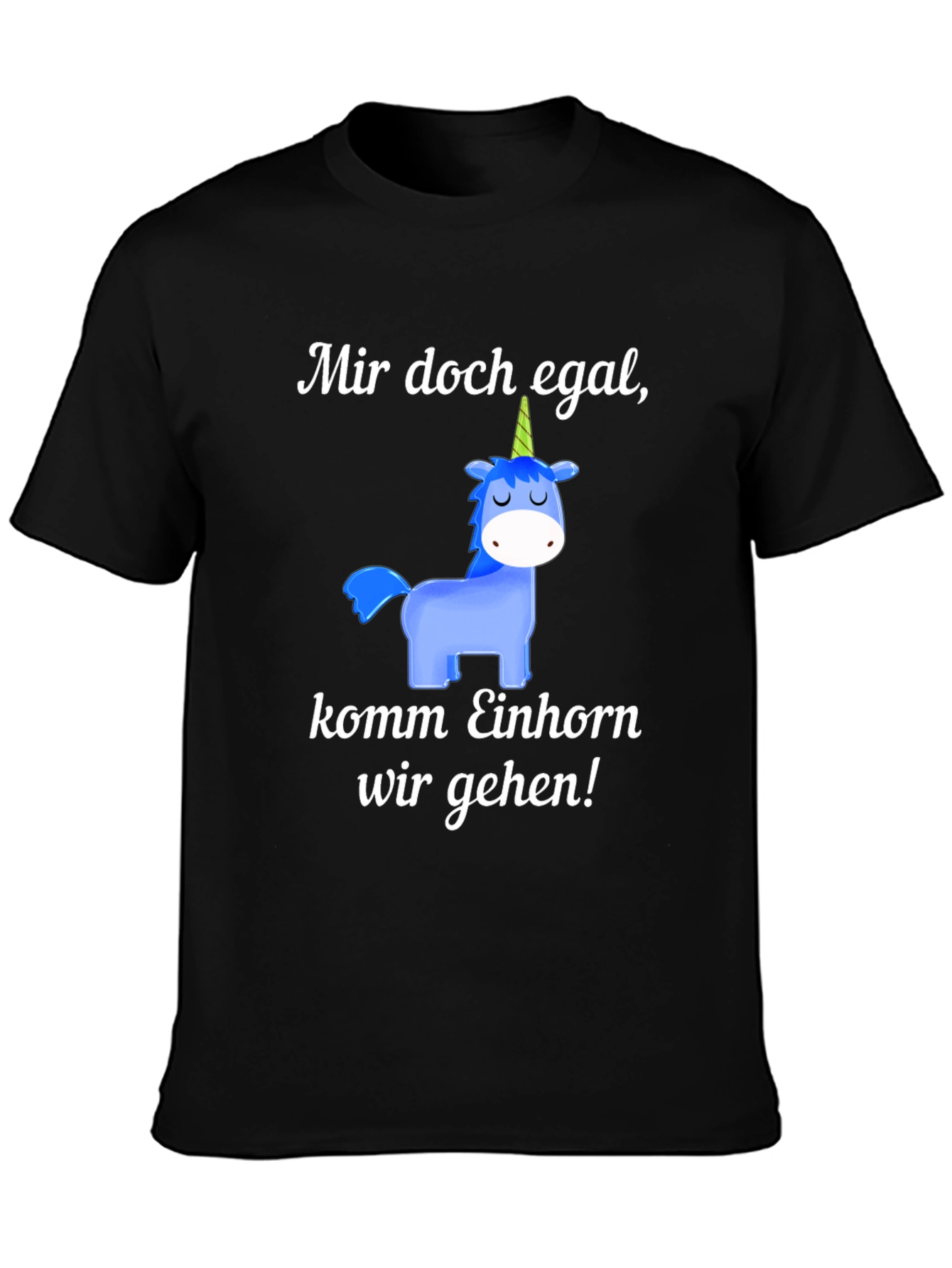 Black Unicorn T-Shirt: Mir doch egal, komm Einhorn wir gehen! view 3