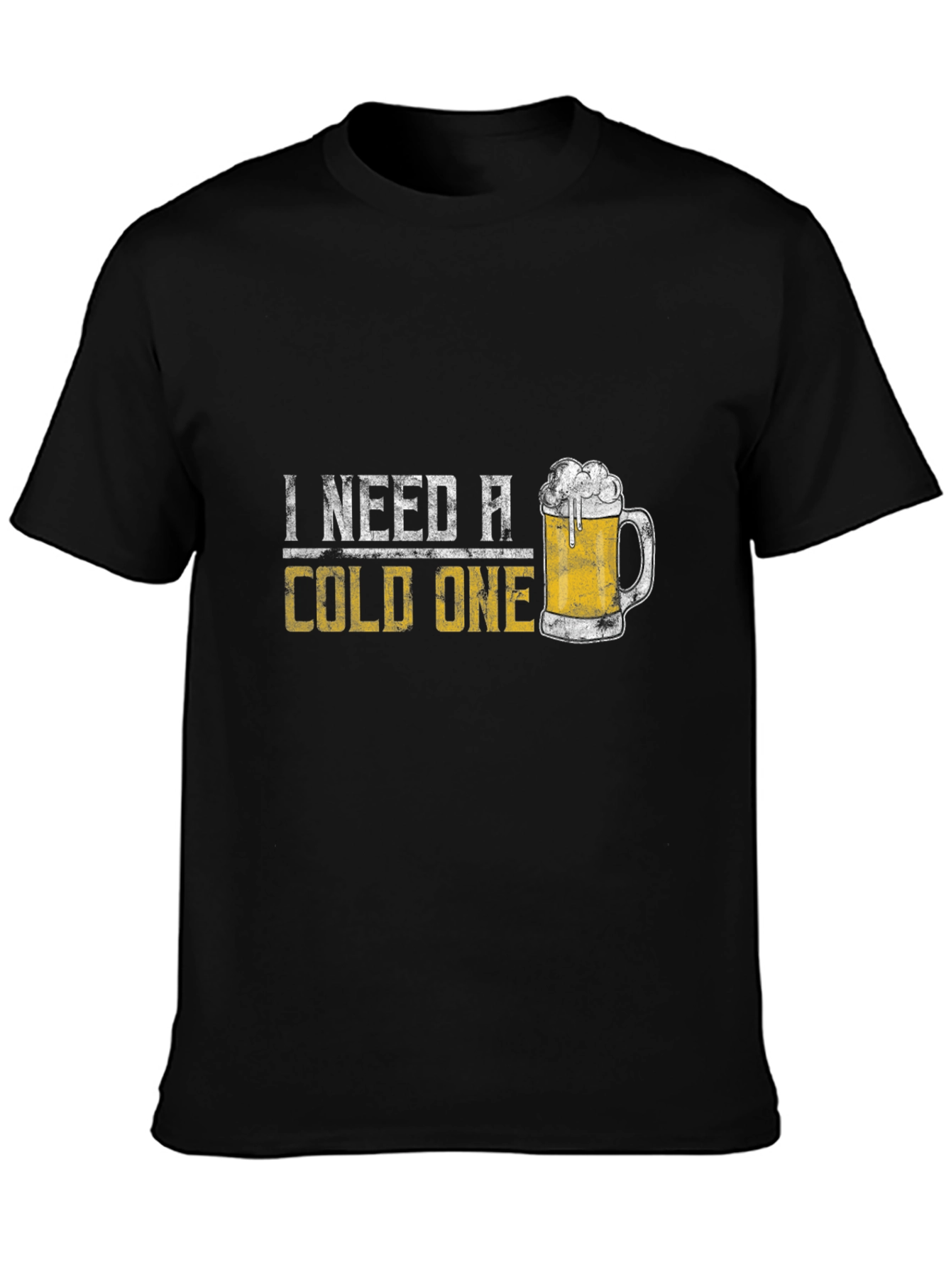 Black I Need A Cold One Graphic Tee - Beer Lover T-Shirt view 3
