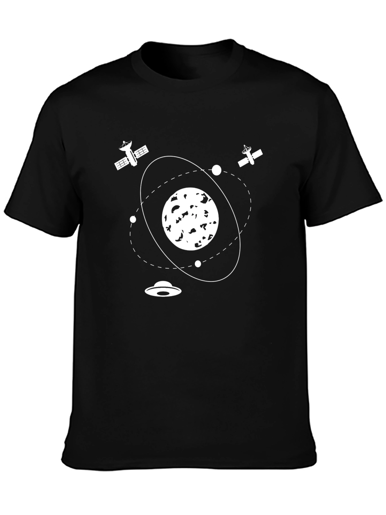 Black Space Graphic Black T-Shirt view 3