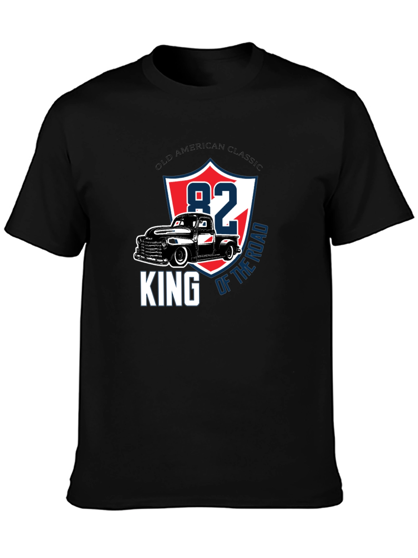 Black Old American Classic Truck Tee - King of the Road view 3