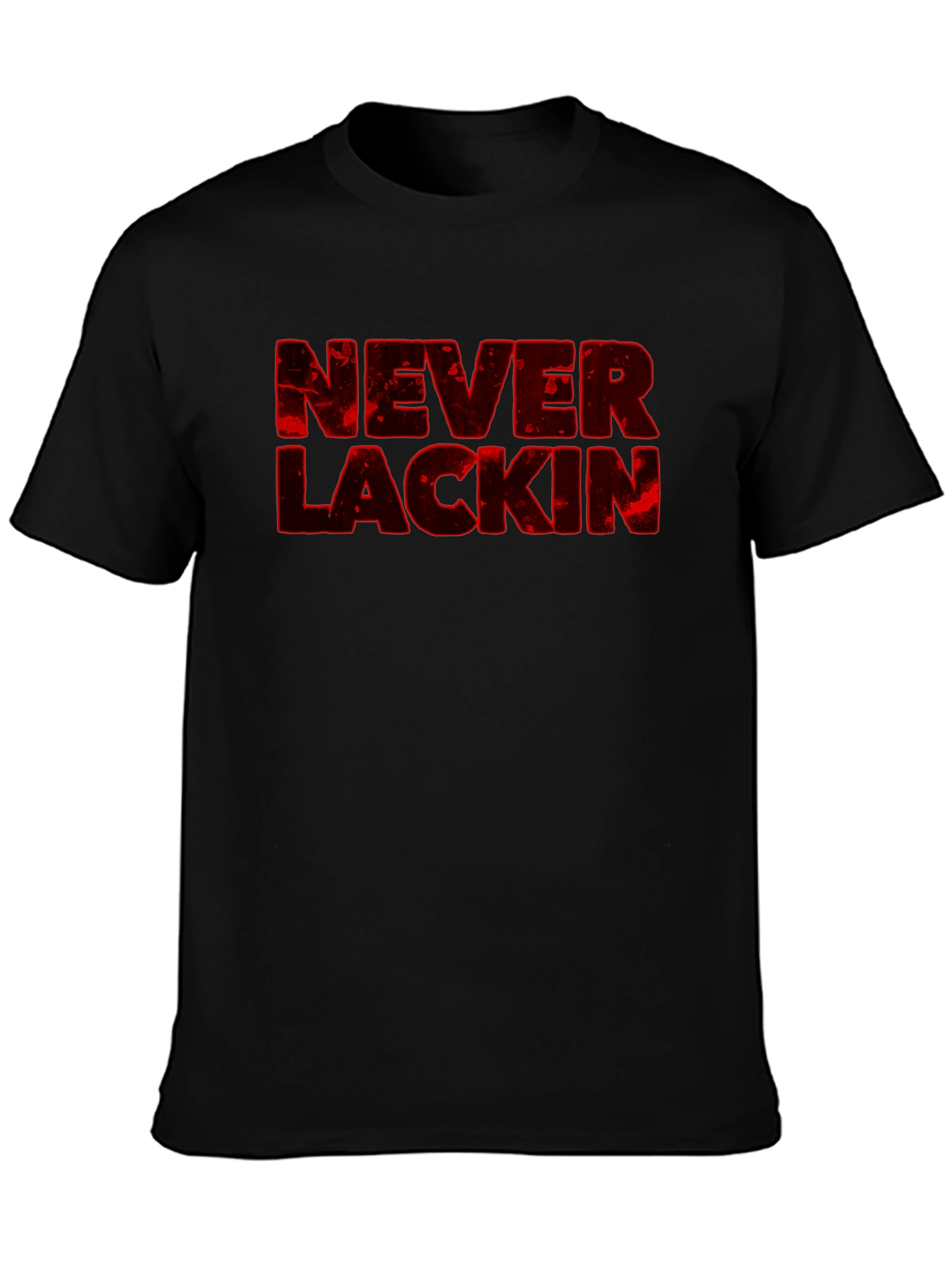 Black Never Lackin' Graphic Print Black T-Shirt view 3