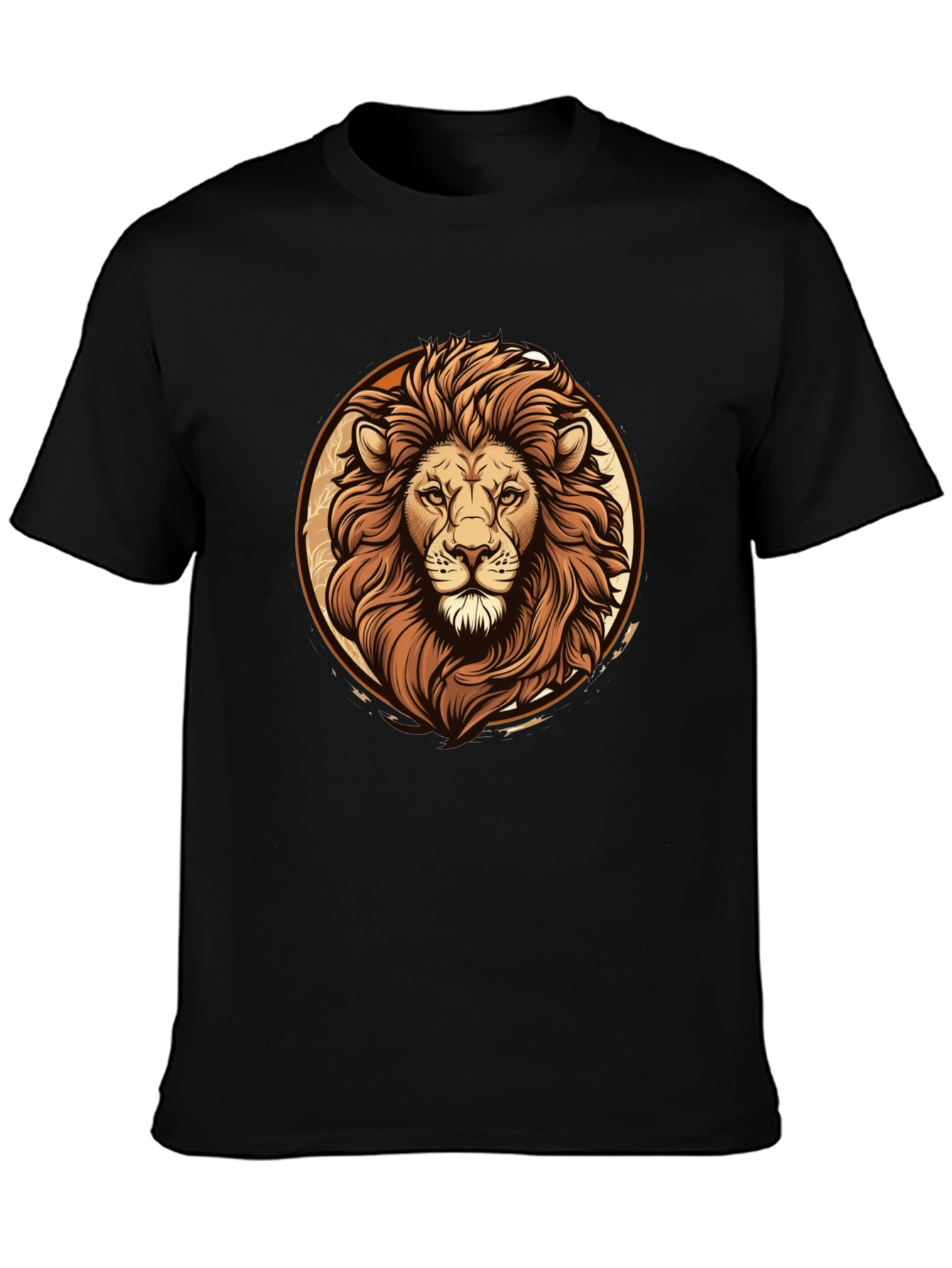 Black Lion Graphic Tee - Bold Animal Print Black T-Shirt view 3