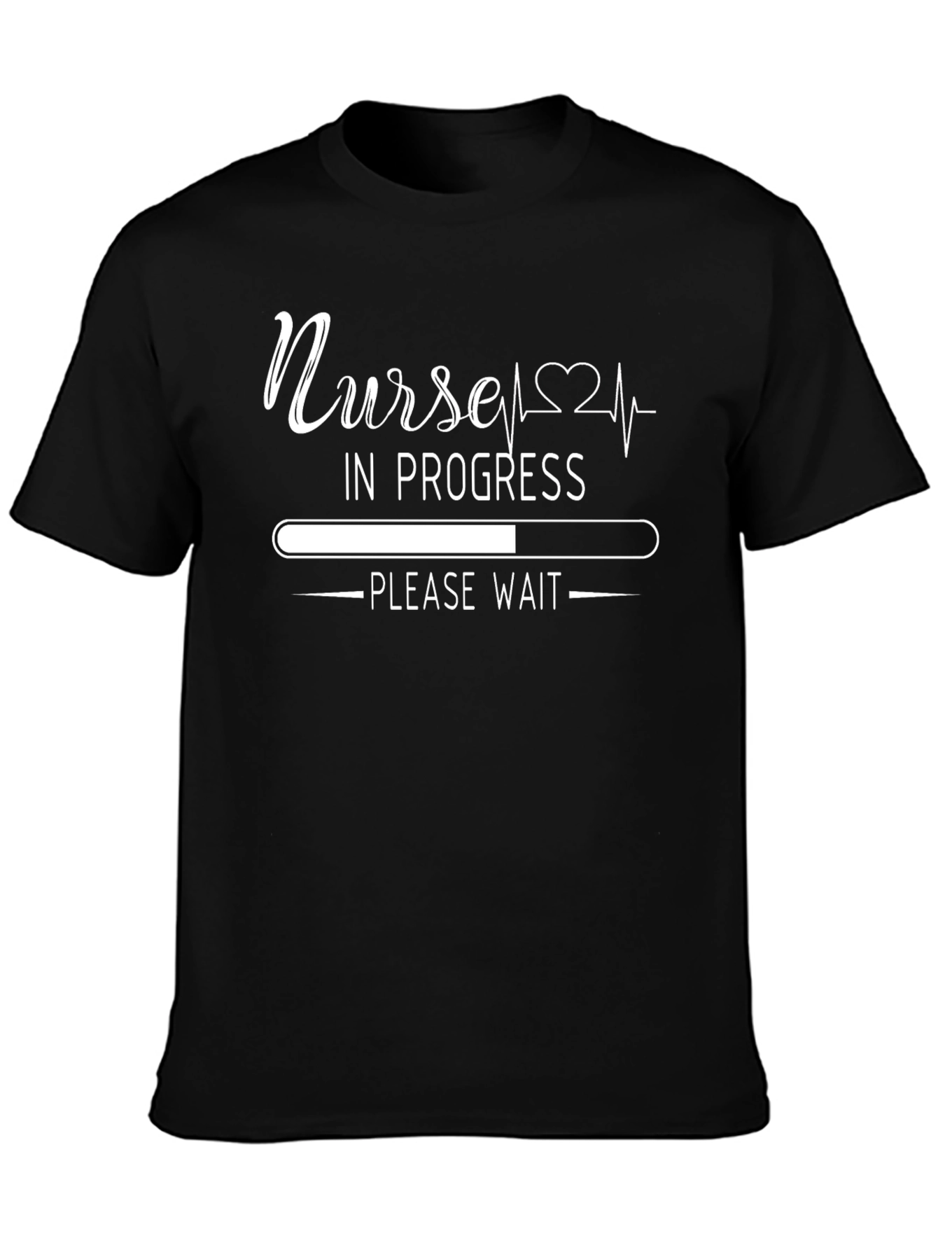 Black Nurse In Progress T-Shirt - Funny Medical Tee view 3