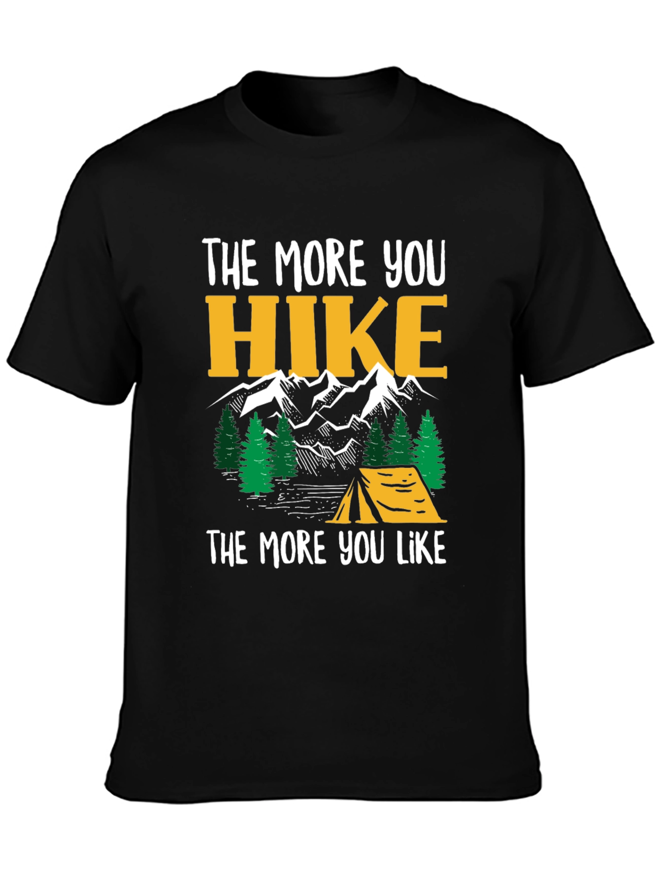 Black Hike More T-Shirt - Outdoor Adventure Tee view 3