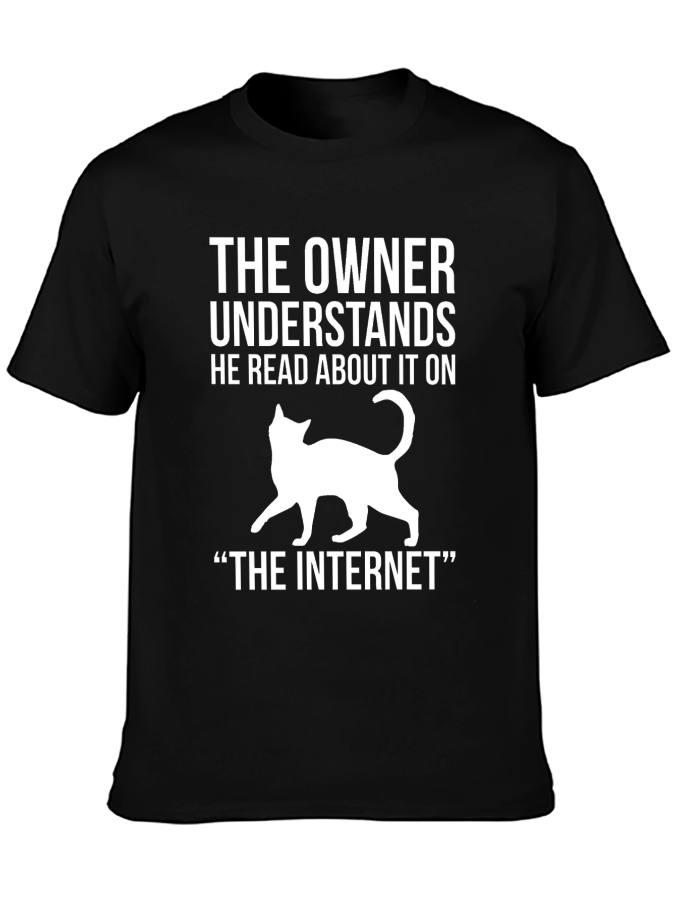 Black Cat Owner Humor T-Shirt view 3