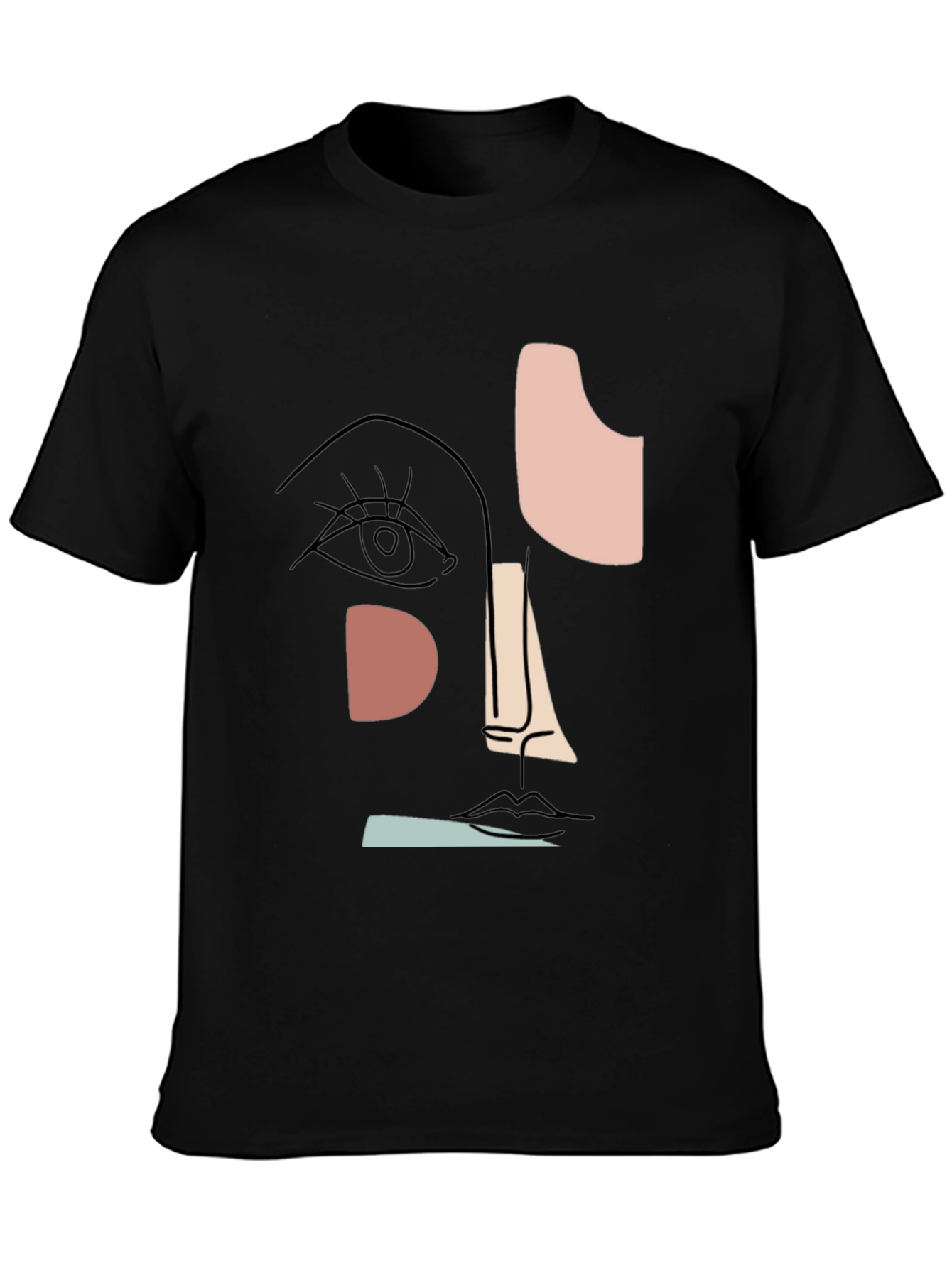 Abstract Face Graphic T-Shirt - Modern Art Tee - 3