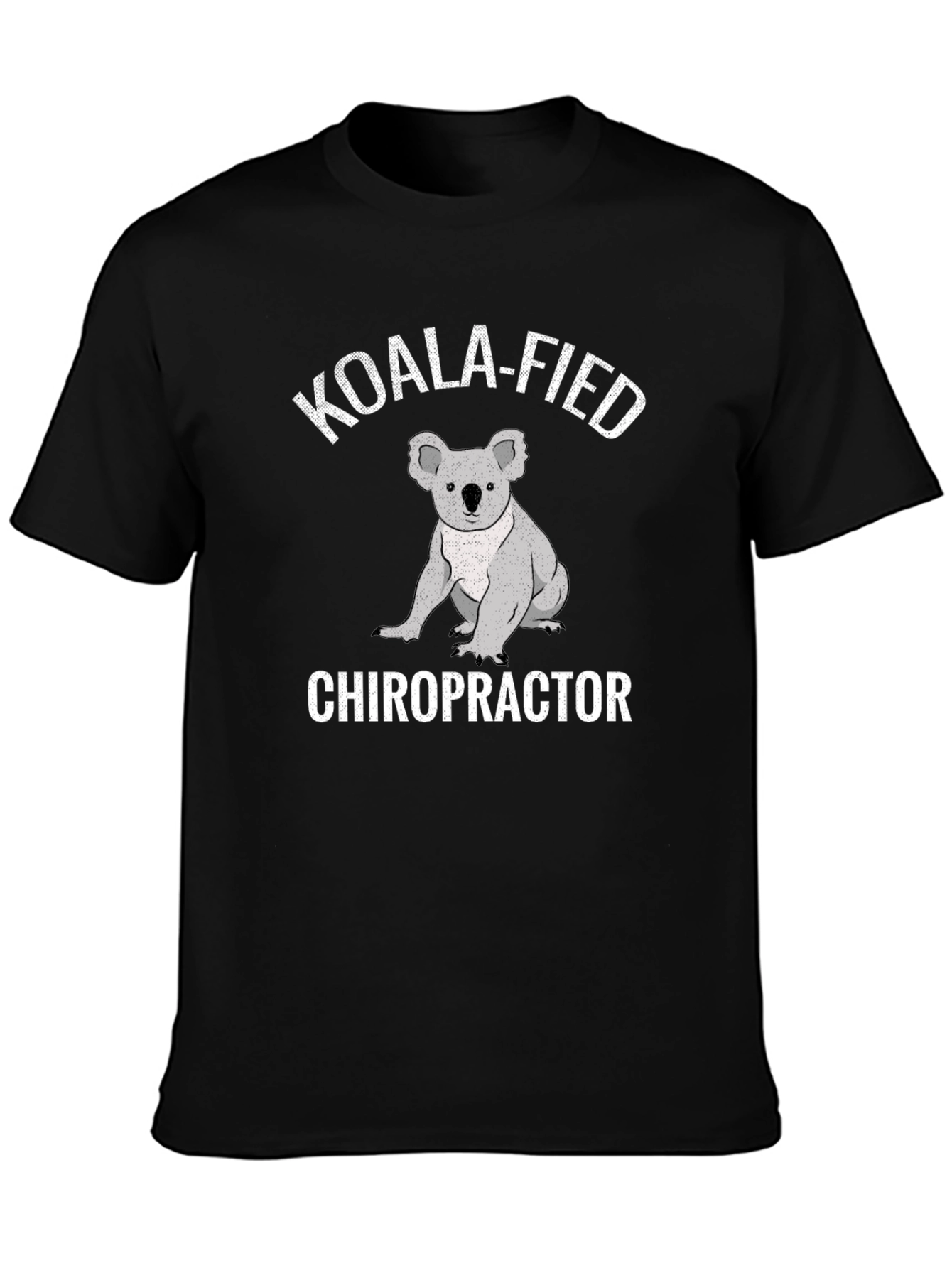 Black Koala-Fied Chiropractor T-Shirt view 3