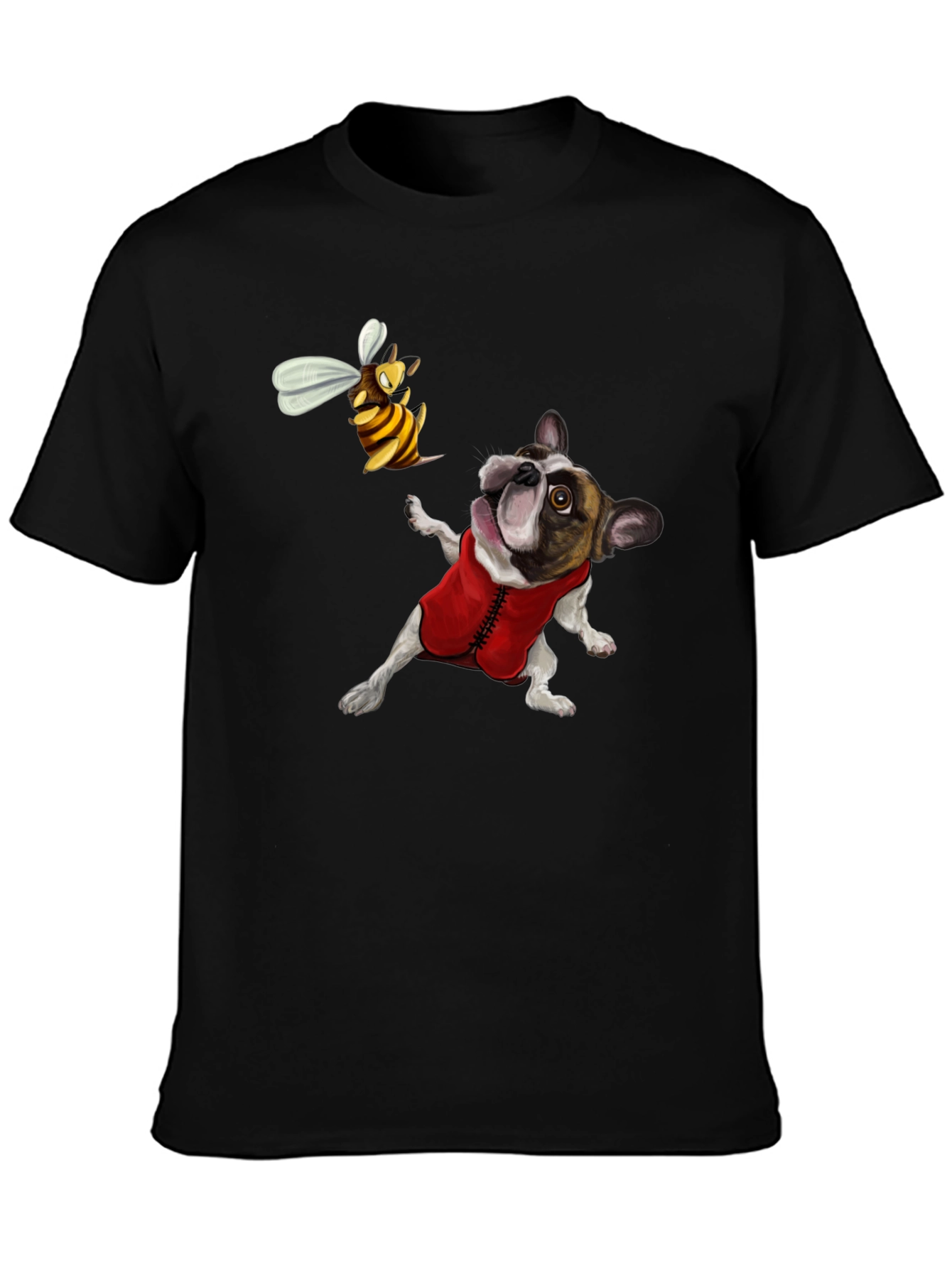Black Dog & Bee Graphic Tee - Novelty T-Shirt view 3