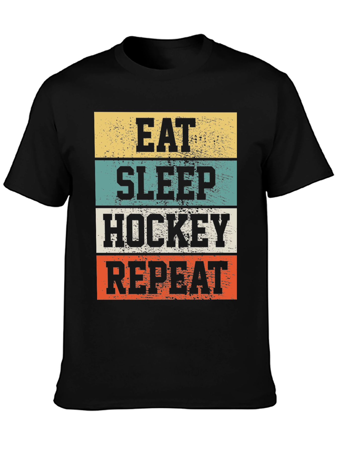 Black Eat Sleep Hockey Repeat Graphic T-Shirt view 3