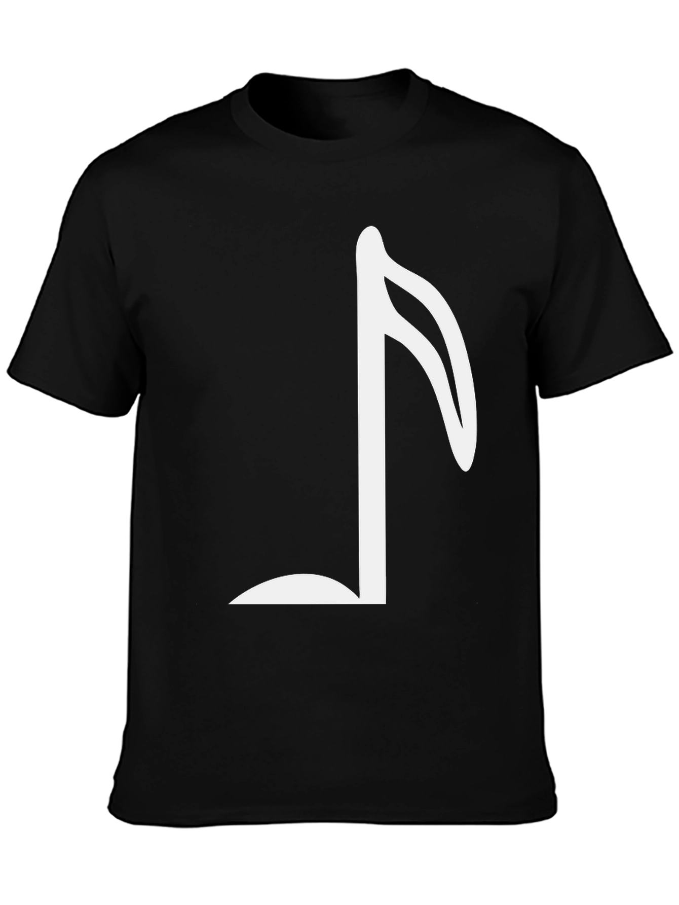 Black Musical Note Graphic Tee - Classic Black T-Shirt view 3