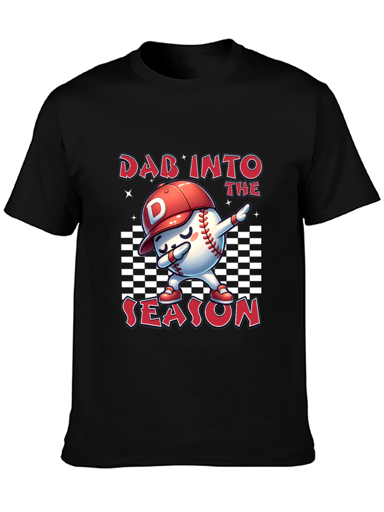 Black Dab Into The Season Baseball T-Shirt view 3