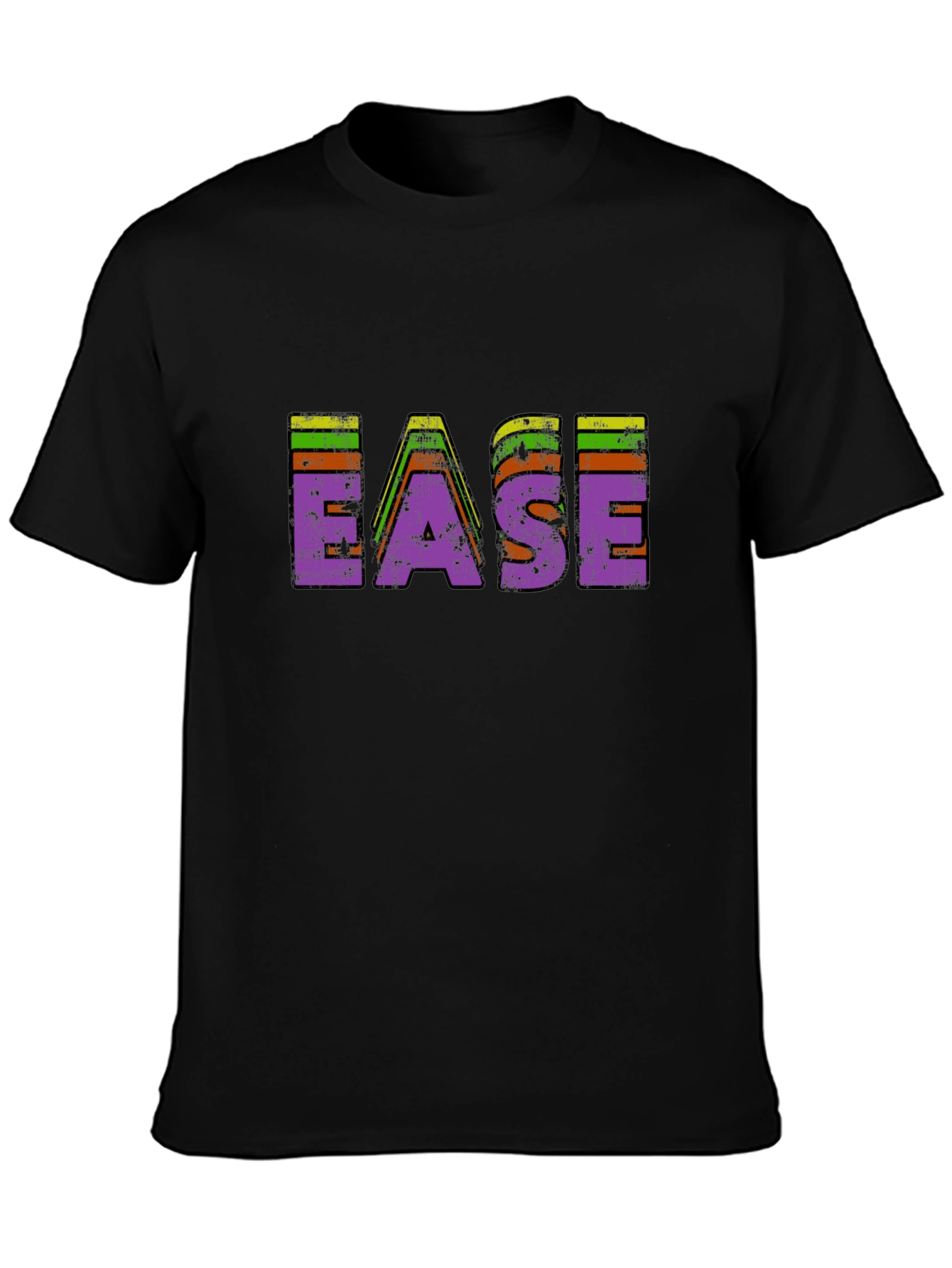 Black Retro EASE T-Shirt - Vintage Style Tee view 3