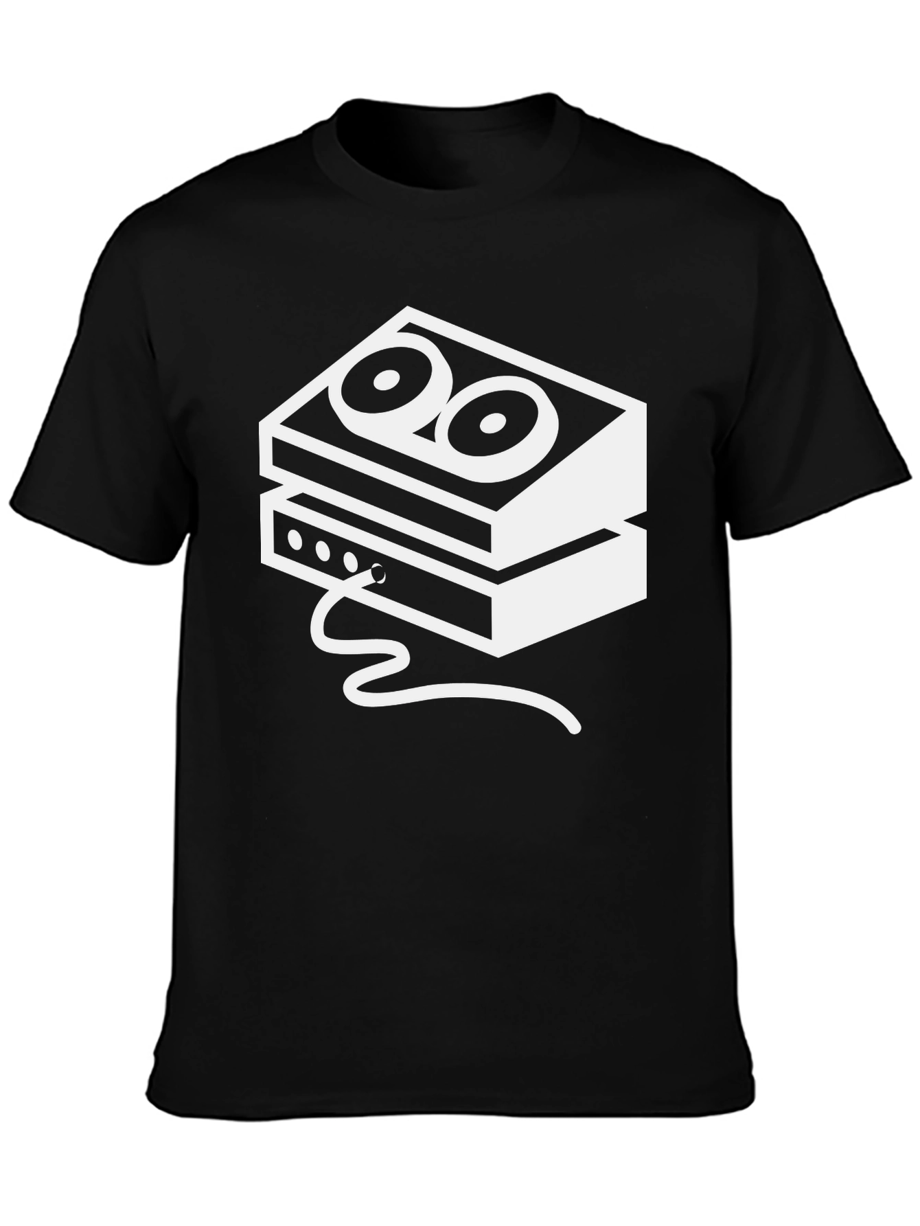 Black Retro Tape Deck Graphic Tee - Vintage Style view 3