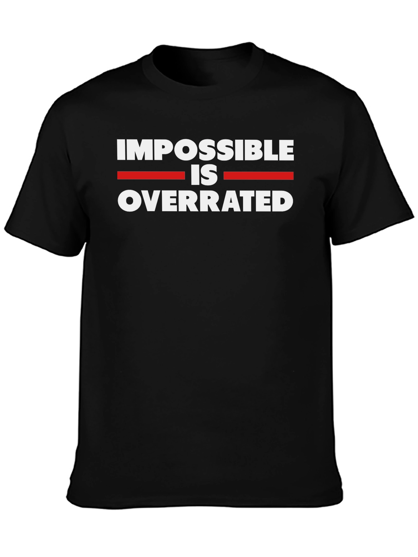Black Impossible is Overrated Black Graphic Tee view 3