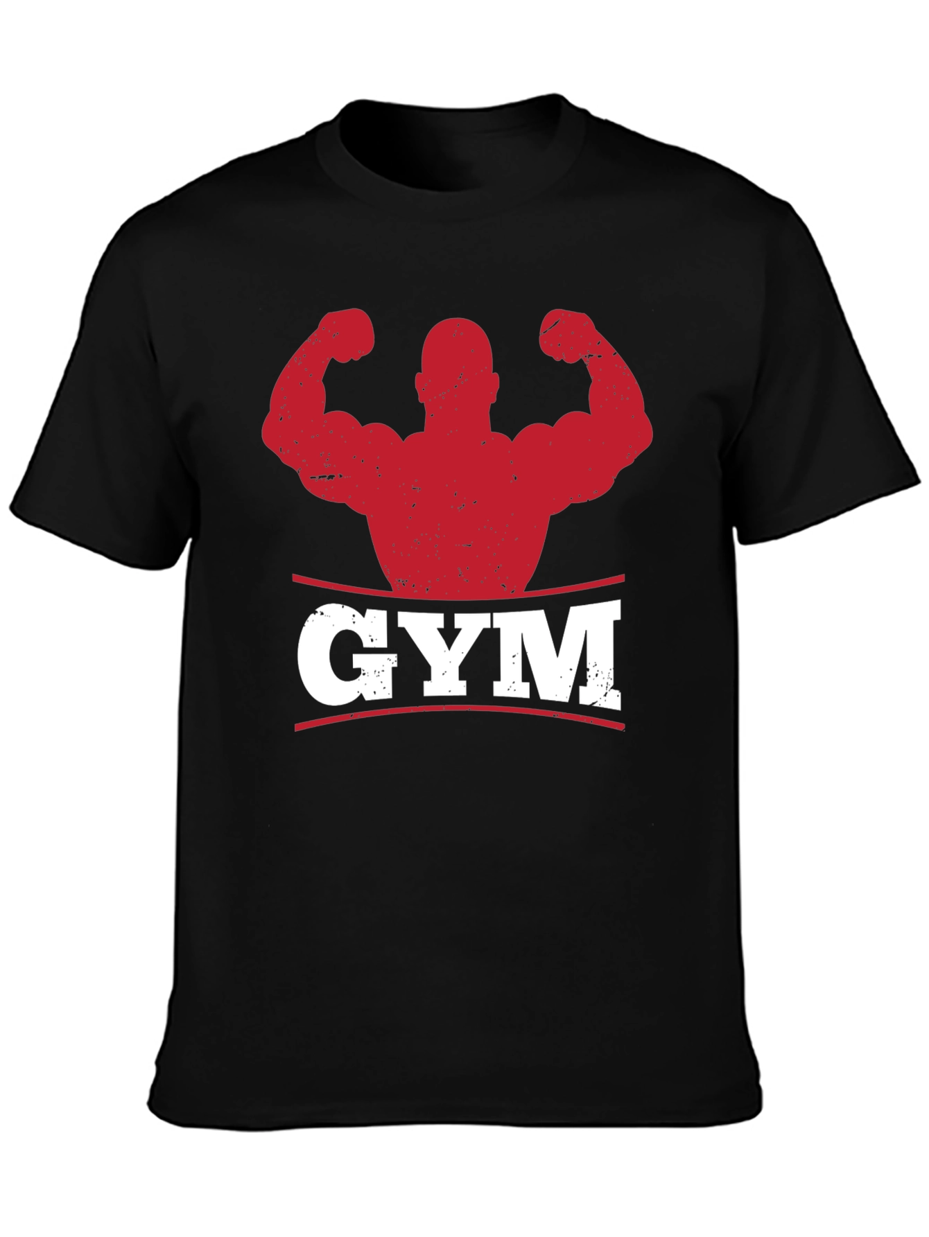 Black Gym Graphic Print Men's Black T-Shirt view 3