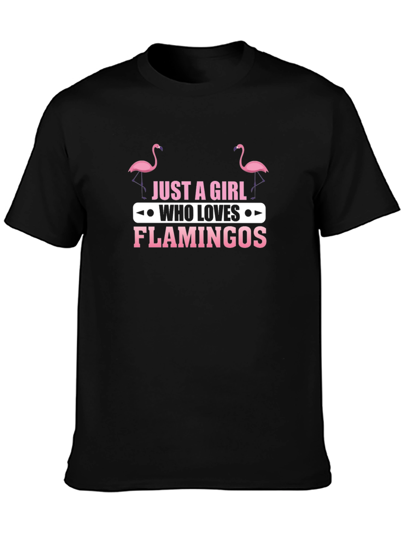 Black Flamingo Lover Tee - Just A Girl Who Loves Flamingos view 3