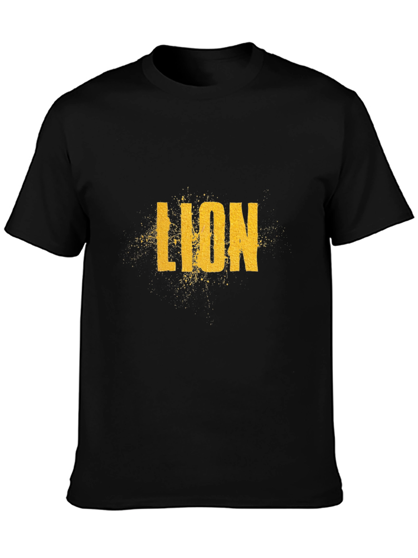 Black Lion Graphic Print Black T-Shirt view 3