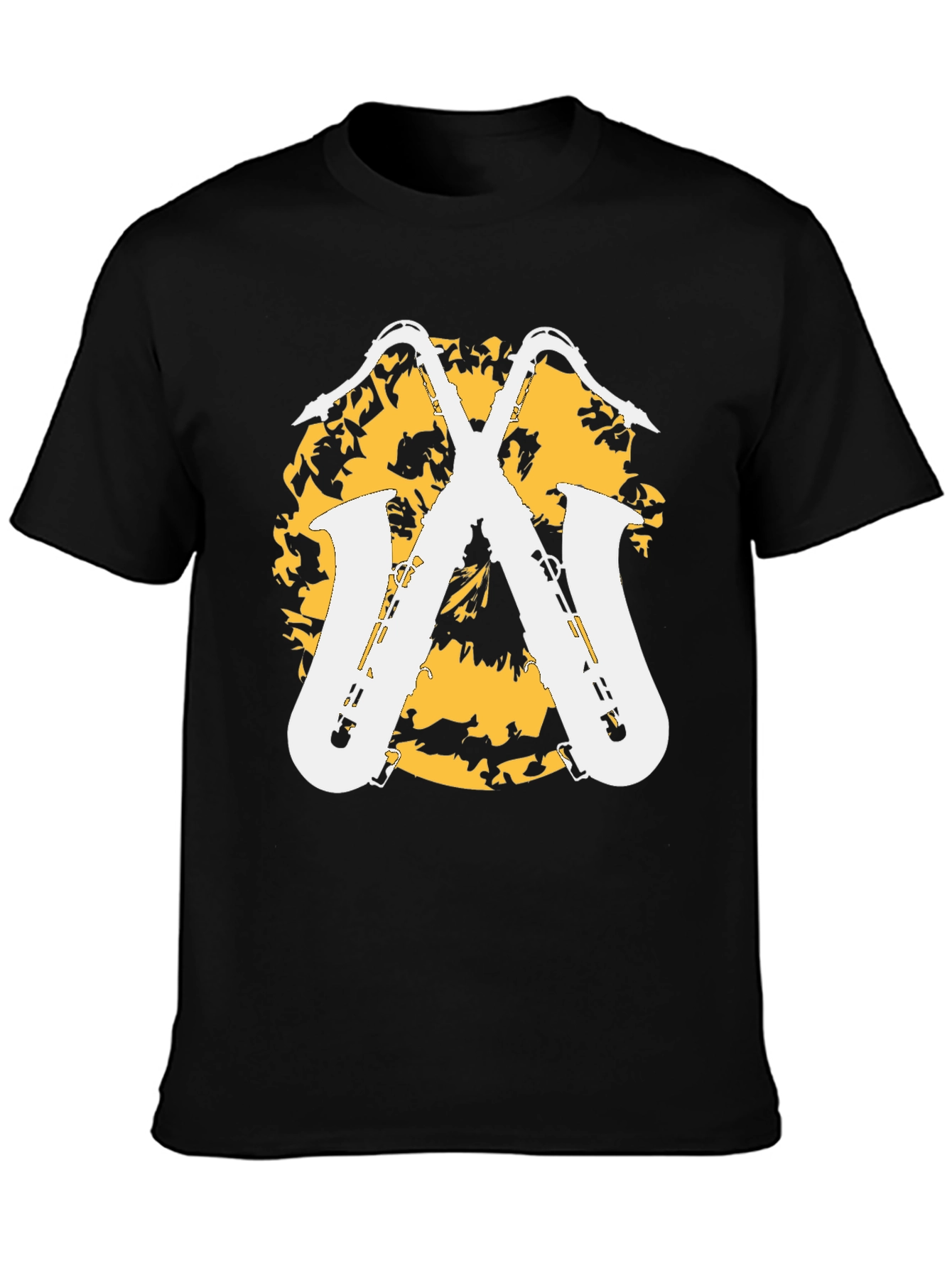 Black Saxophone Graphic Tee - Stylish Music Lover's Shirt view 3