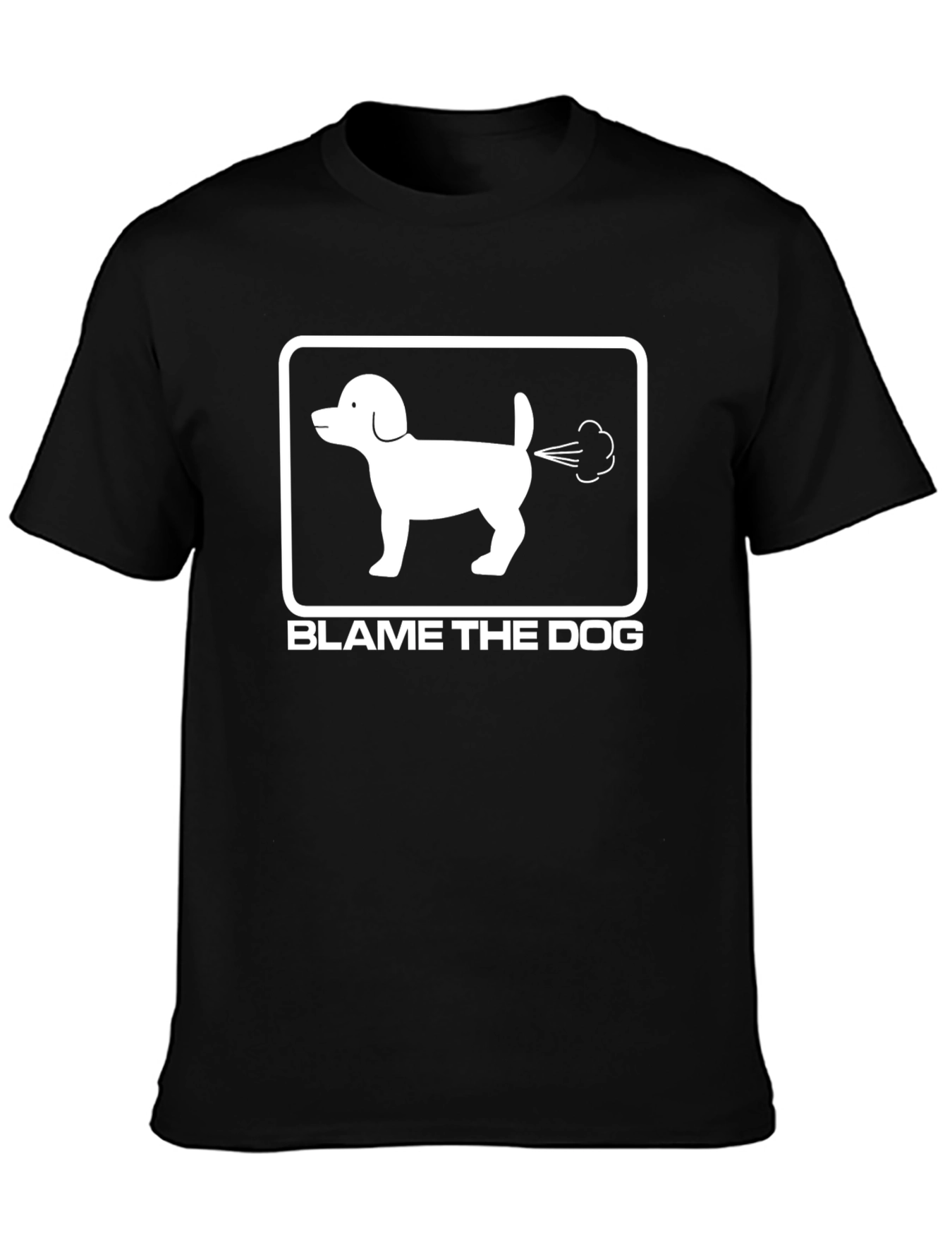 Black Blame the Dog T-Shirt - Funny Graphic Tee view 3