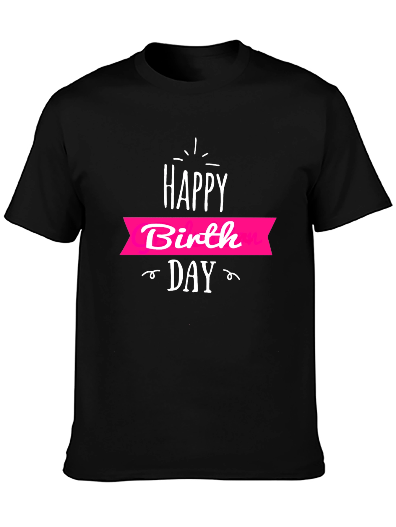 Black Happy Birthday Graphic Print T-Shirt view 3