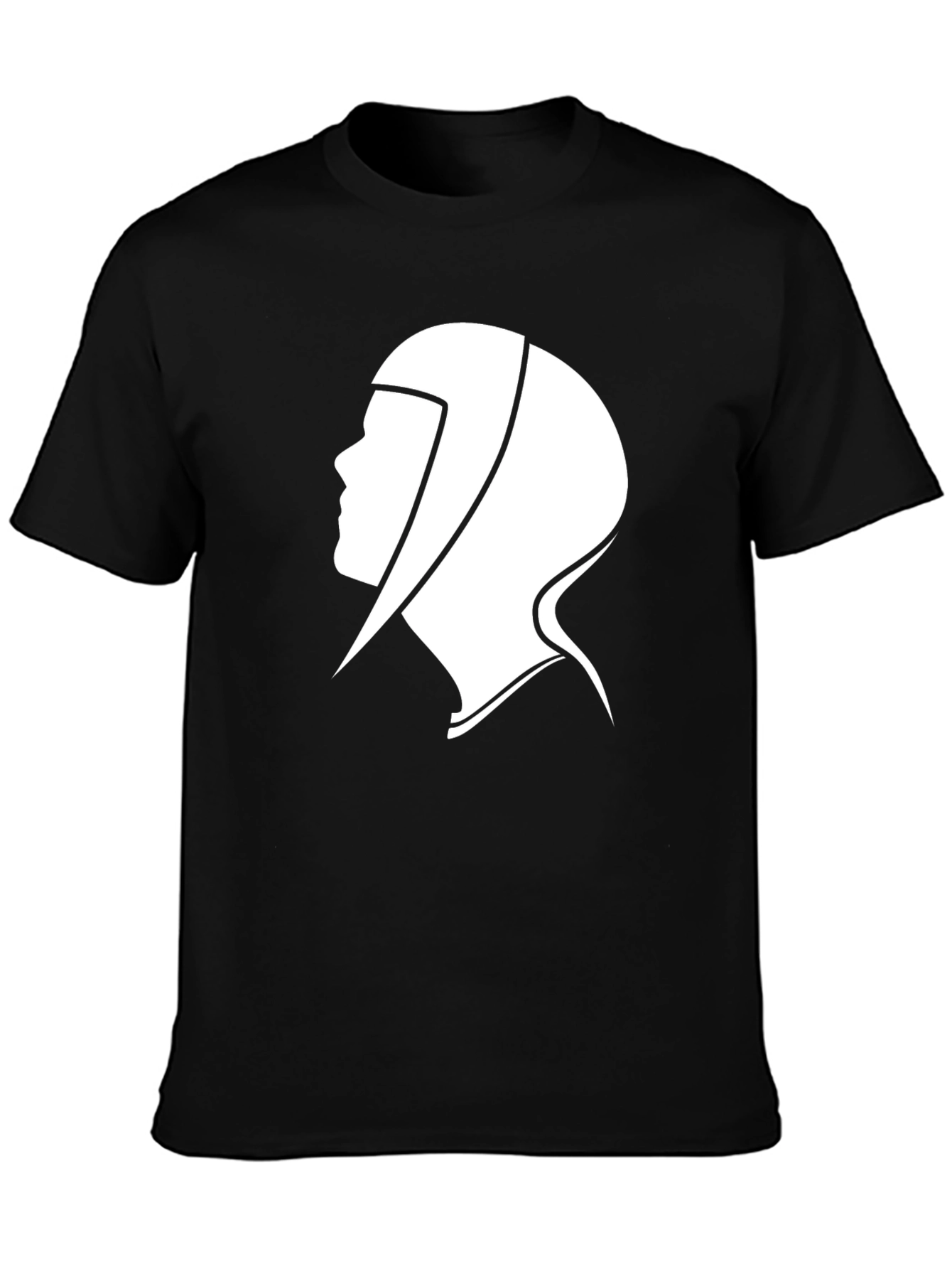 Black Sci-Fi Profile Graphic Tee - Black Cotton Blend view 3