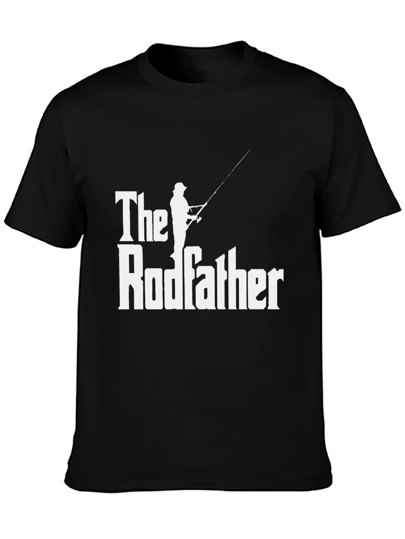 Black The Rodfather Fishing T-Shirt - Angler Humor Tee view 3